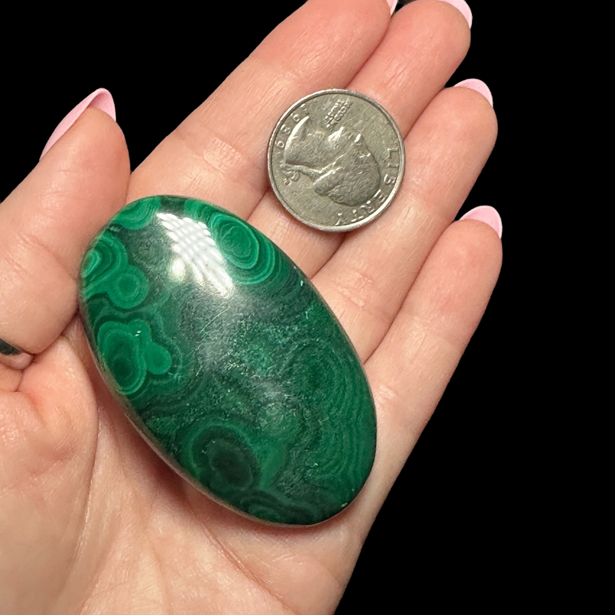 Malachite Palm Stone | Stock A - Mooncat Crystals