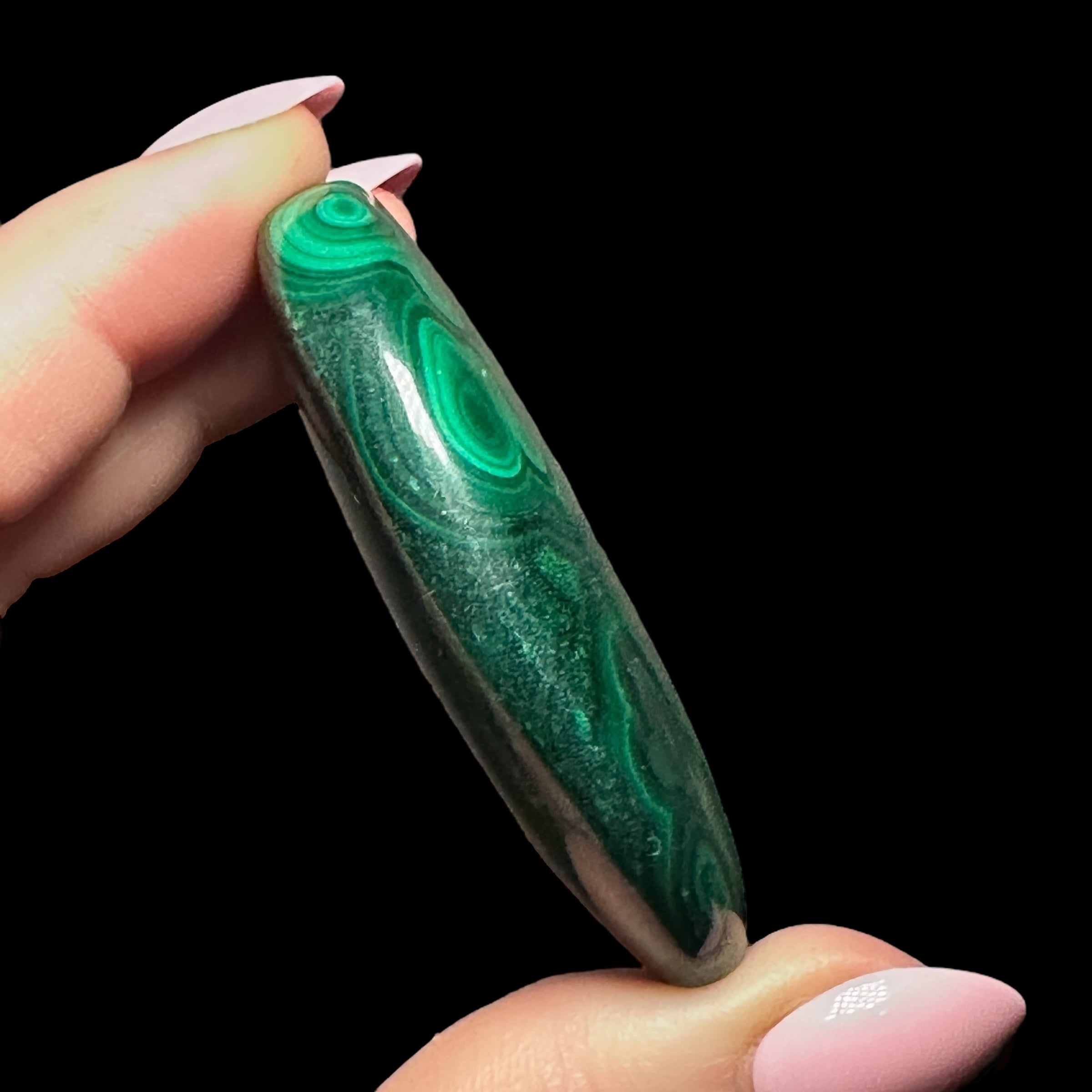 Malachite Palm Stone | Stock A - Mooncat Crystals