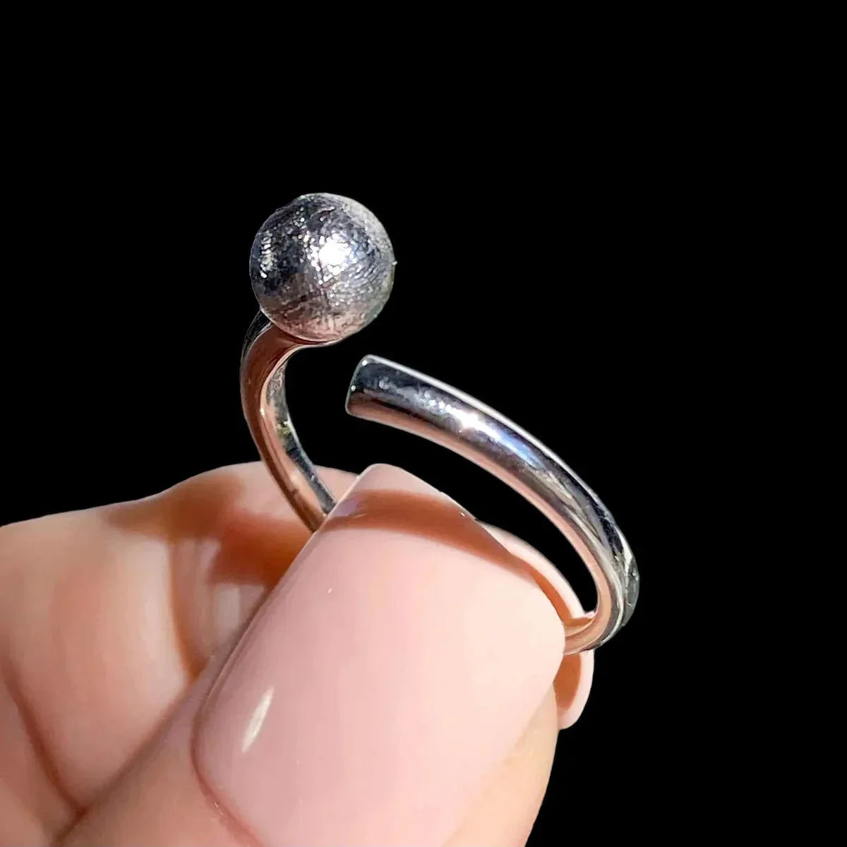 Meteorite Ring | Adjustable with .925ss - Mooncat Crystals
