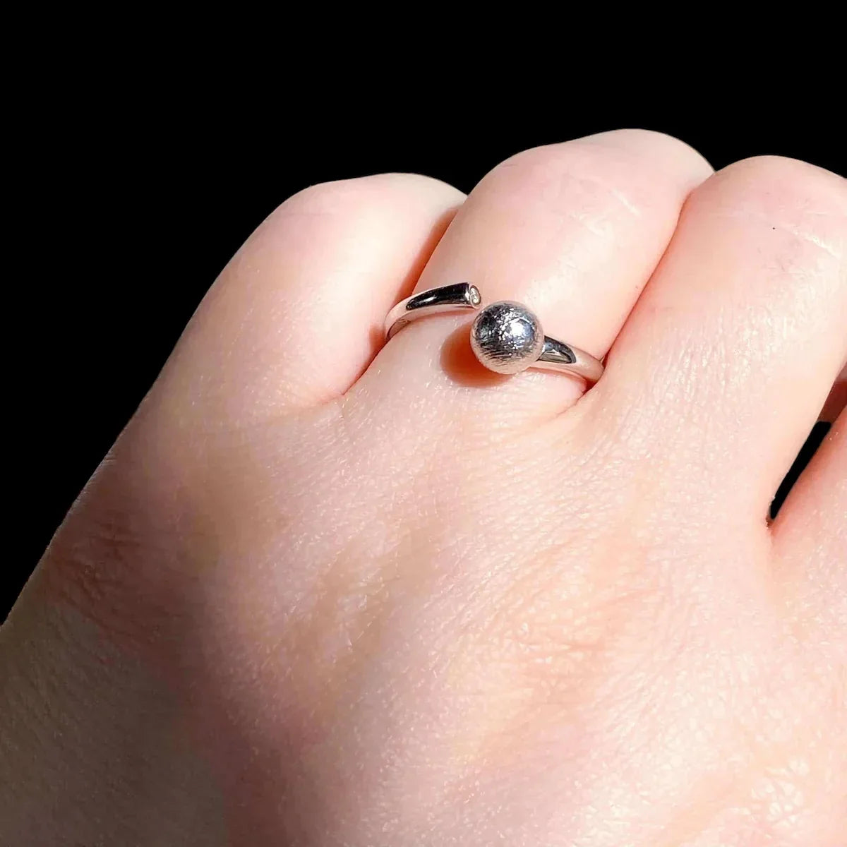 Meteorite Ring | Adjustable with .925ss - Mooncat Crystals