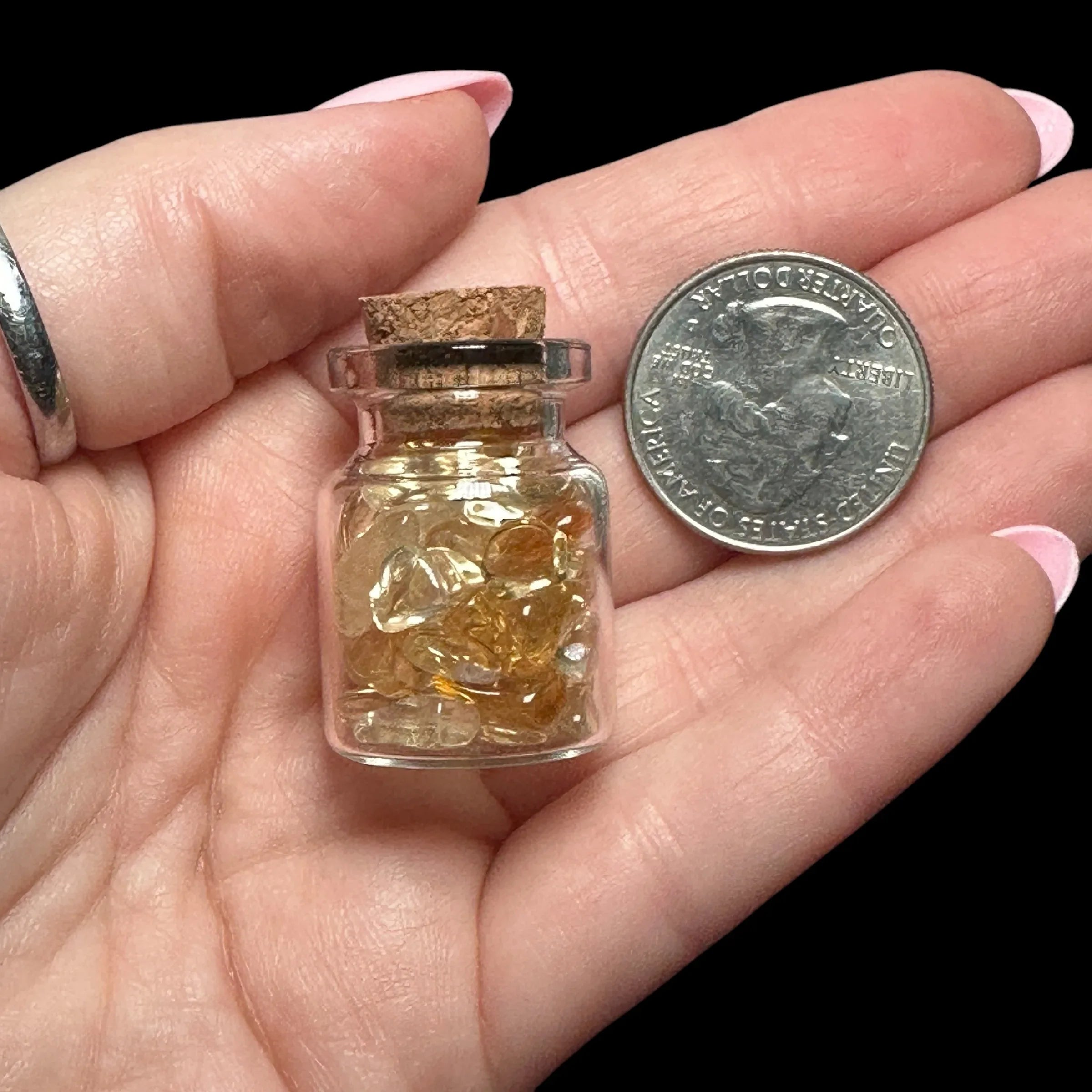 Mini Citrine Vial - Mooncat Crystals