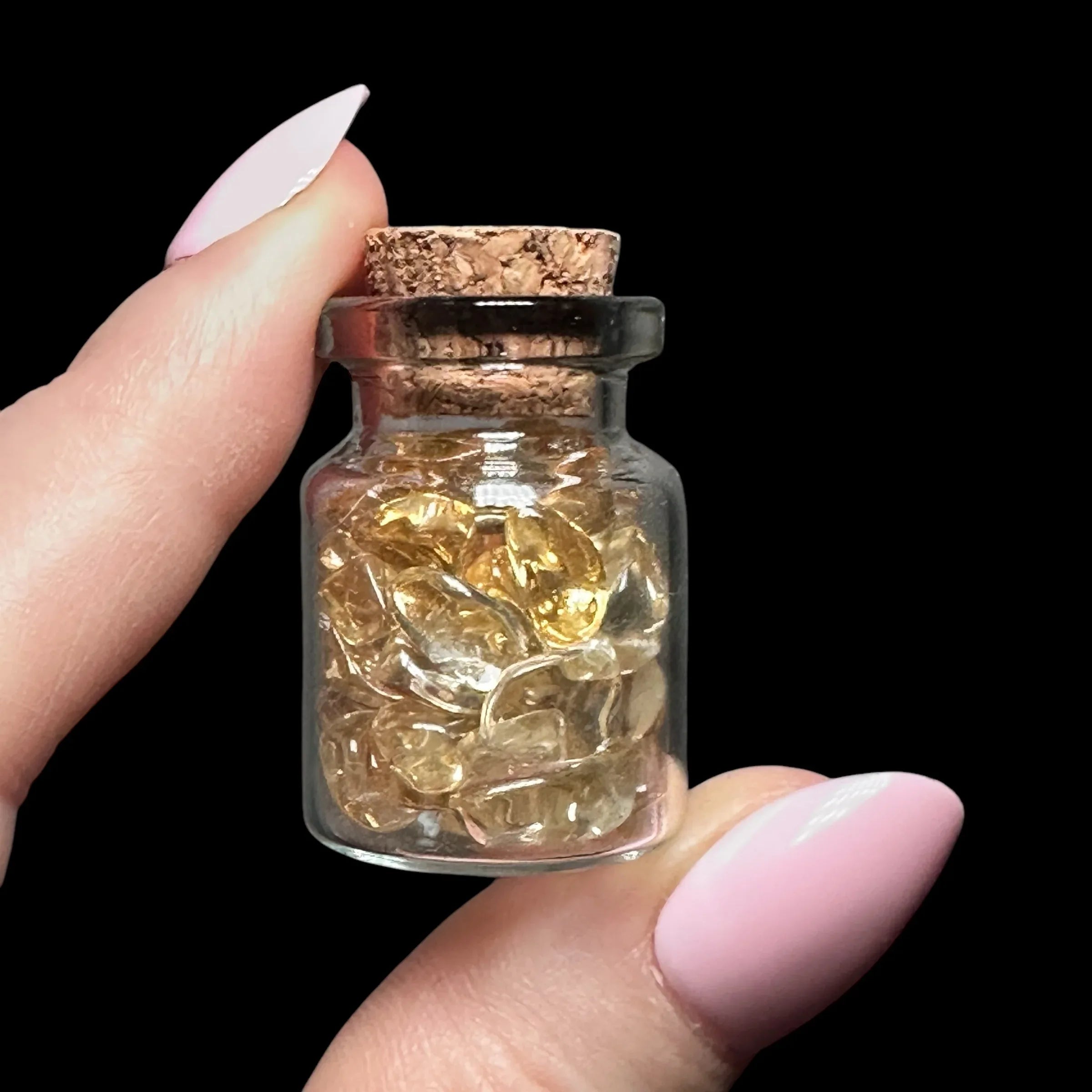 Mini Citrine Vial - Mooncat Crystals