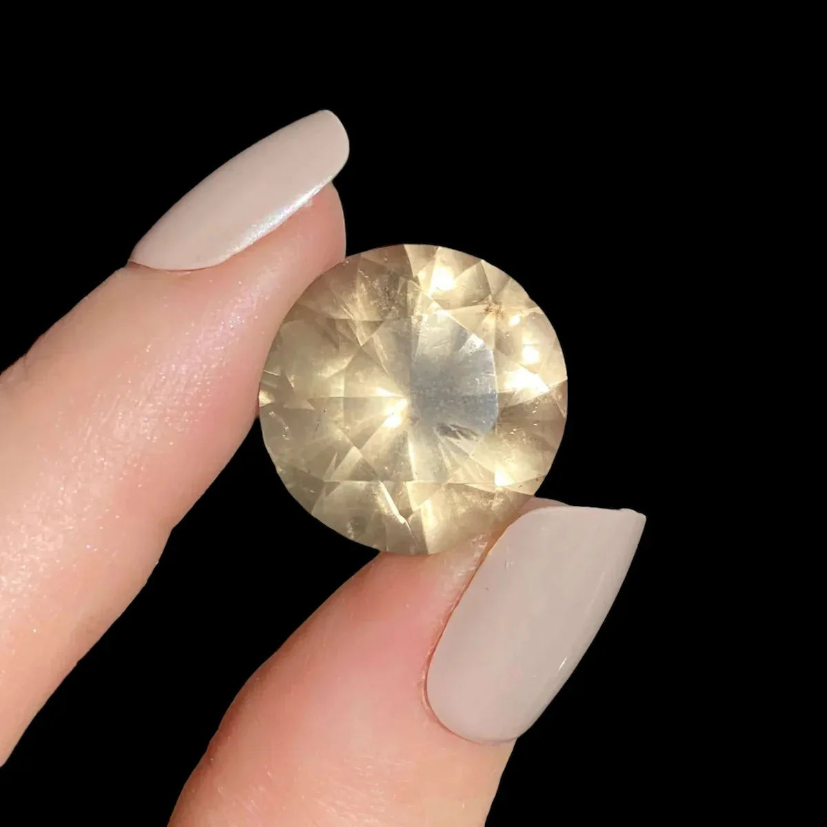 Natural Faceted Citrine Gem - Mooncat Crystals