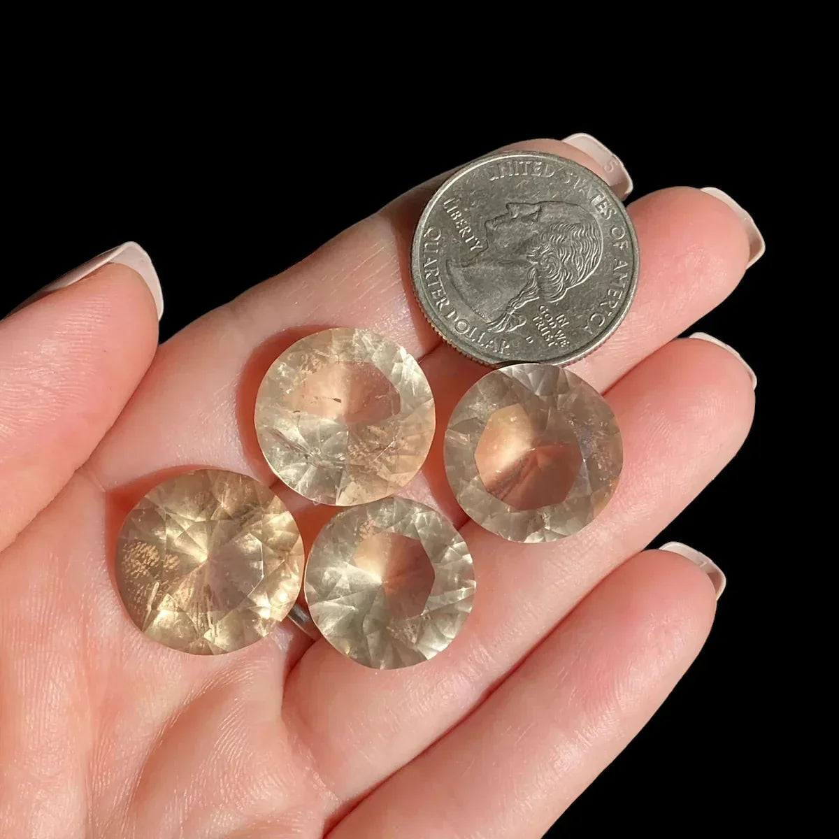 Natural Faceted Citrine Gem - Mooncat Crystals