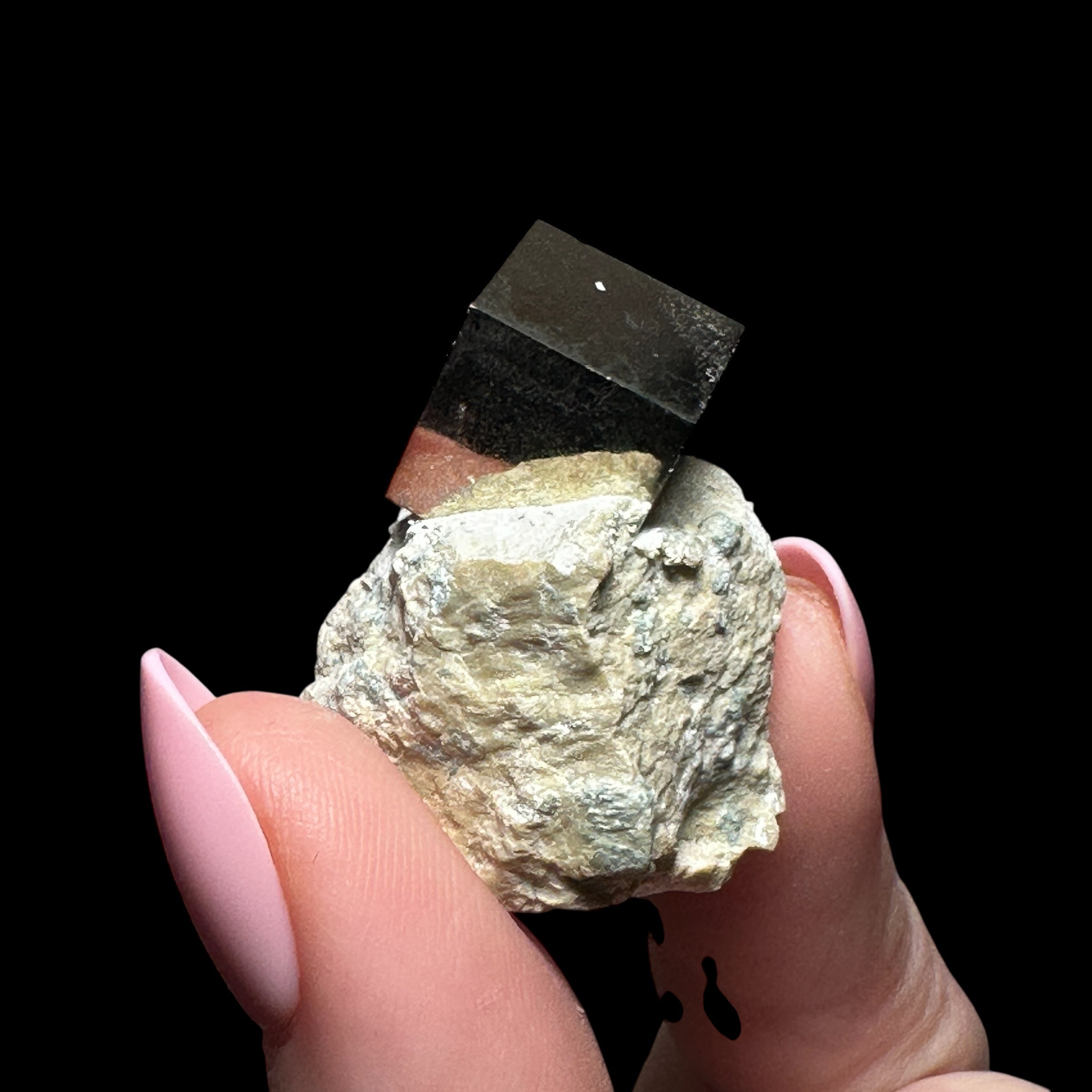 Natural Pyrite Cube on Matrix | Stock A - Mooncat Crystals