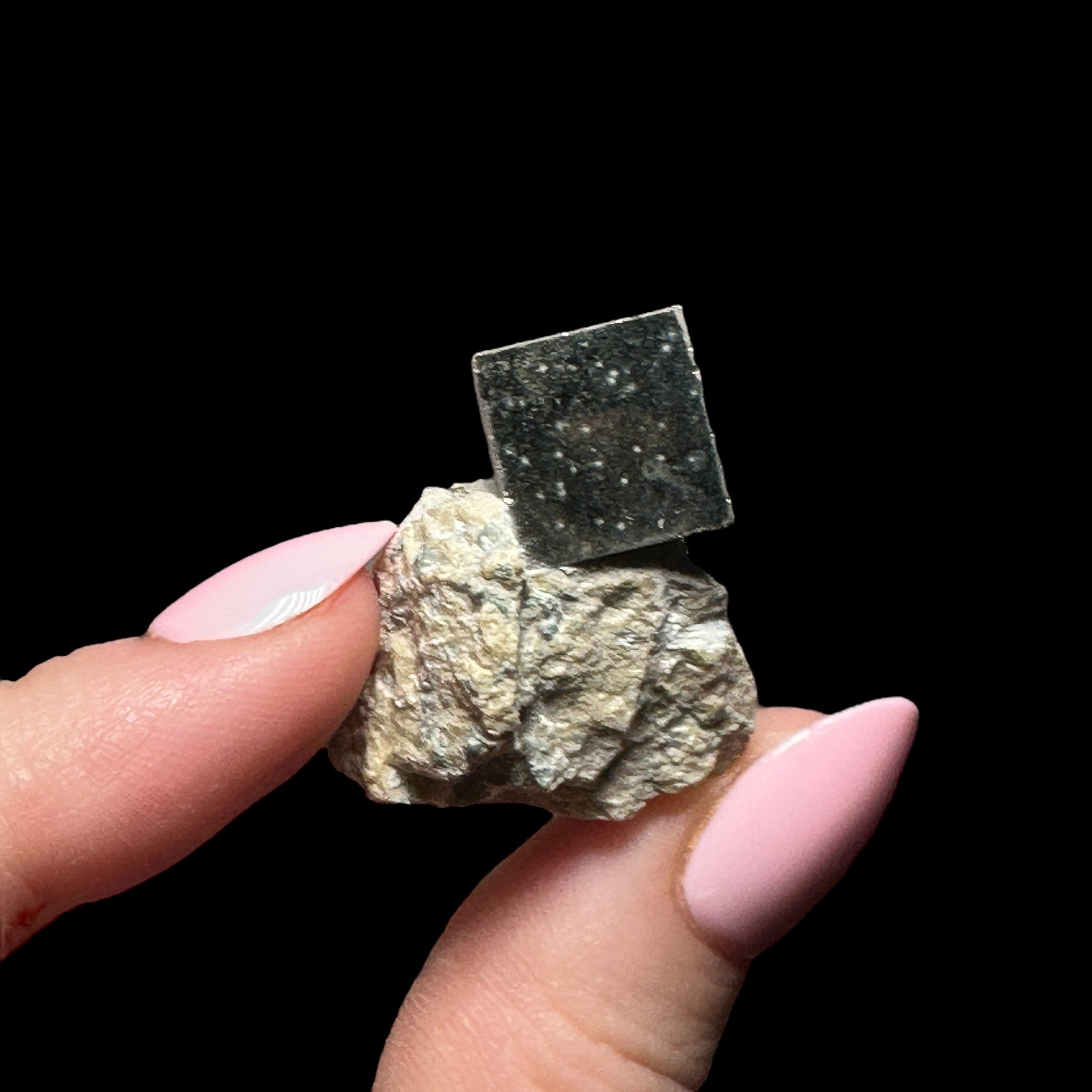 Natural Pyrite Cube on Matrix | Stock A - Mooncat Crystals