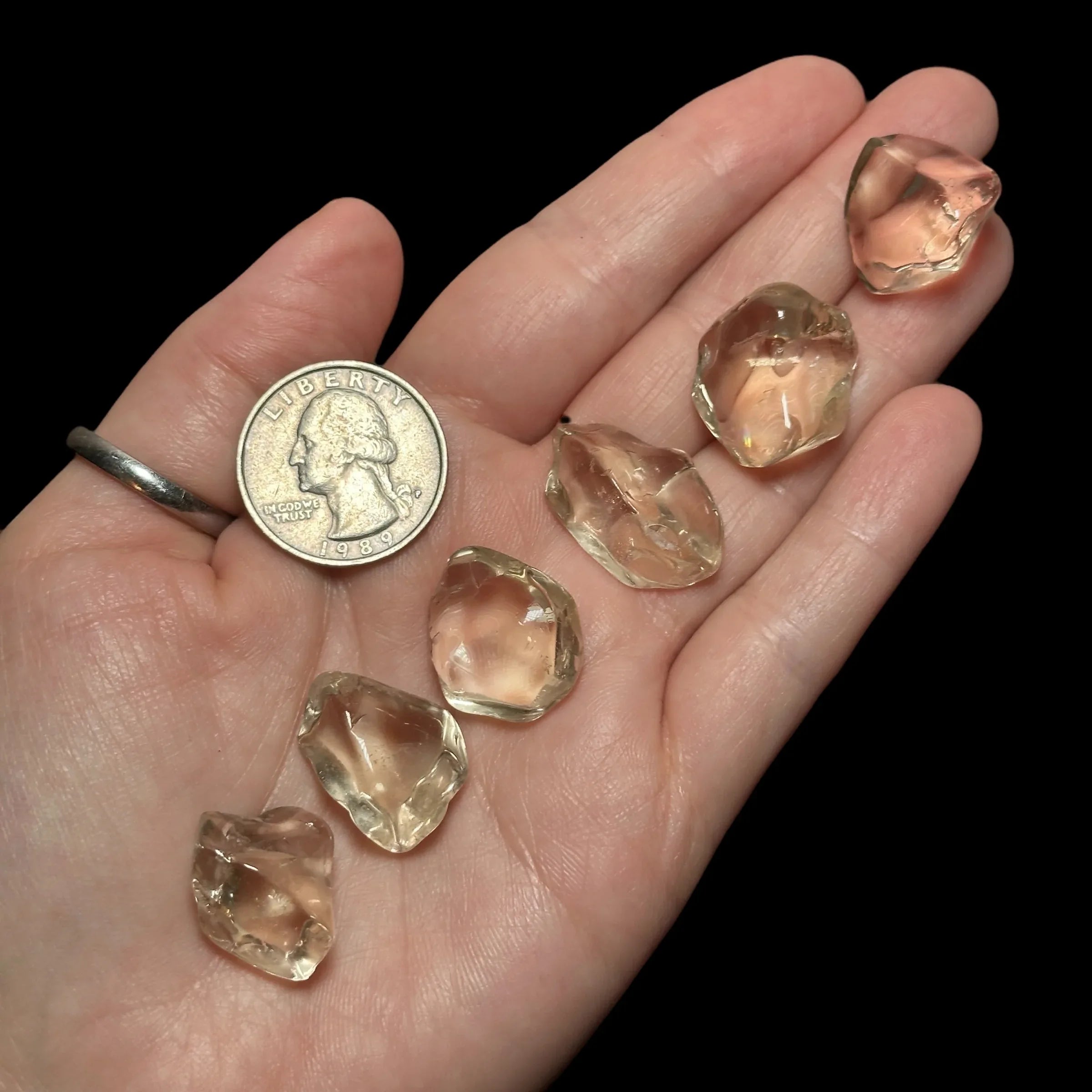 Natural UNTREATED Citrine Tumbles - Brazil | Set of 2 - Mooncat Crystals