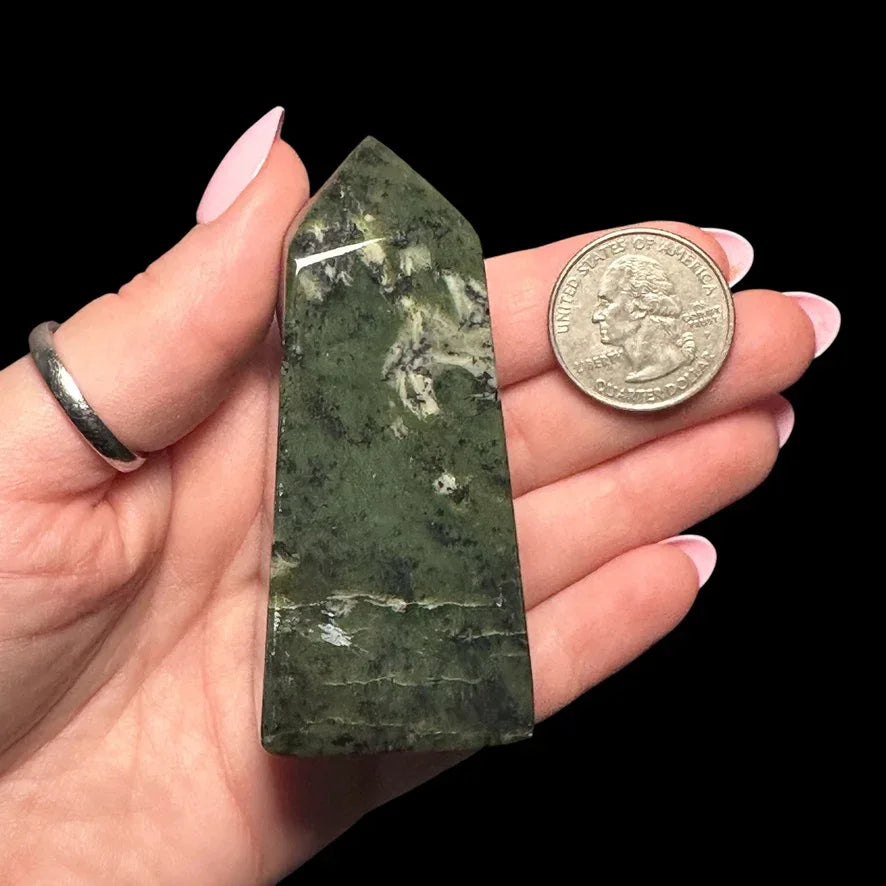 Nephrite Jade Tower - Mooncat Crystals