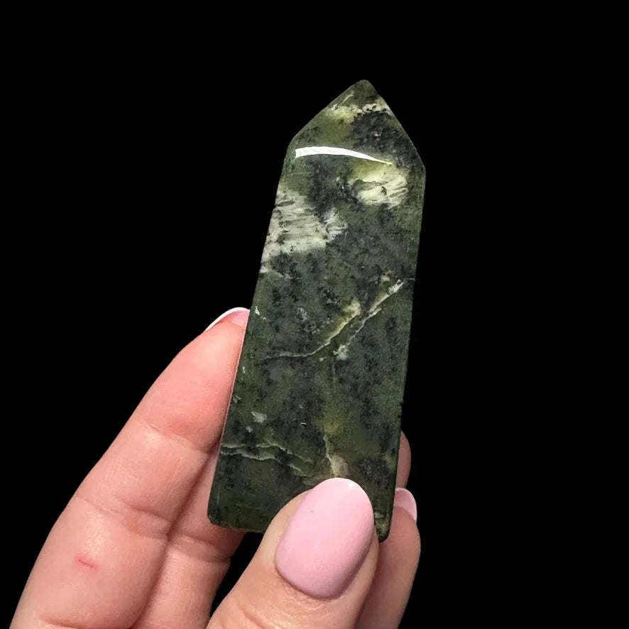 Nephrite Jade Tower - Mooncat Crystals