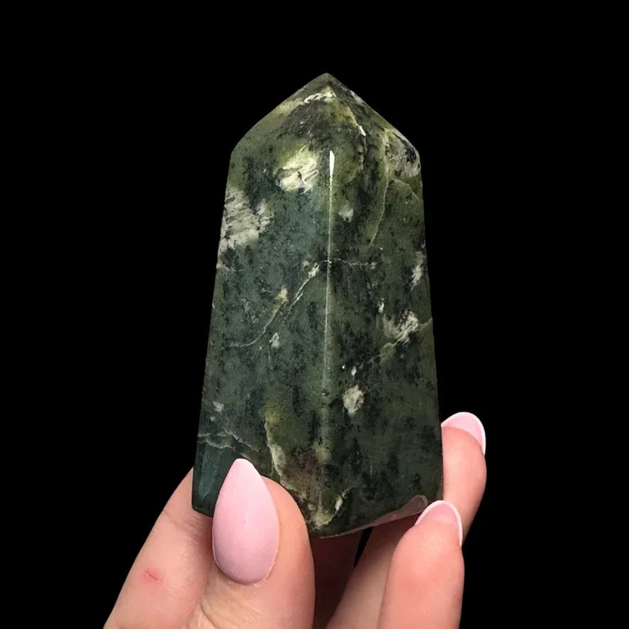 Nephrite Jade Tower - Mooncat Crystals