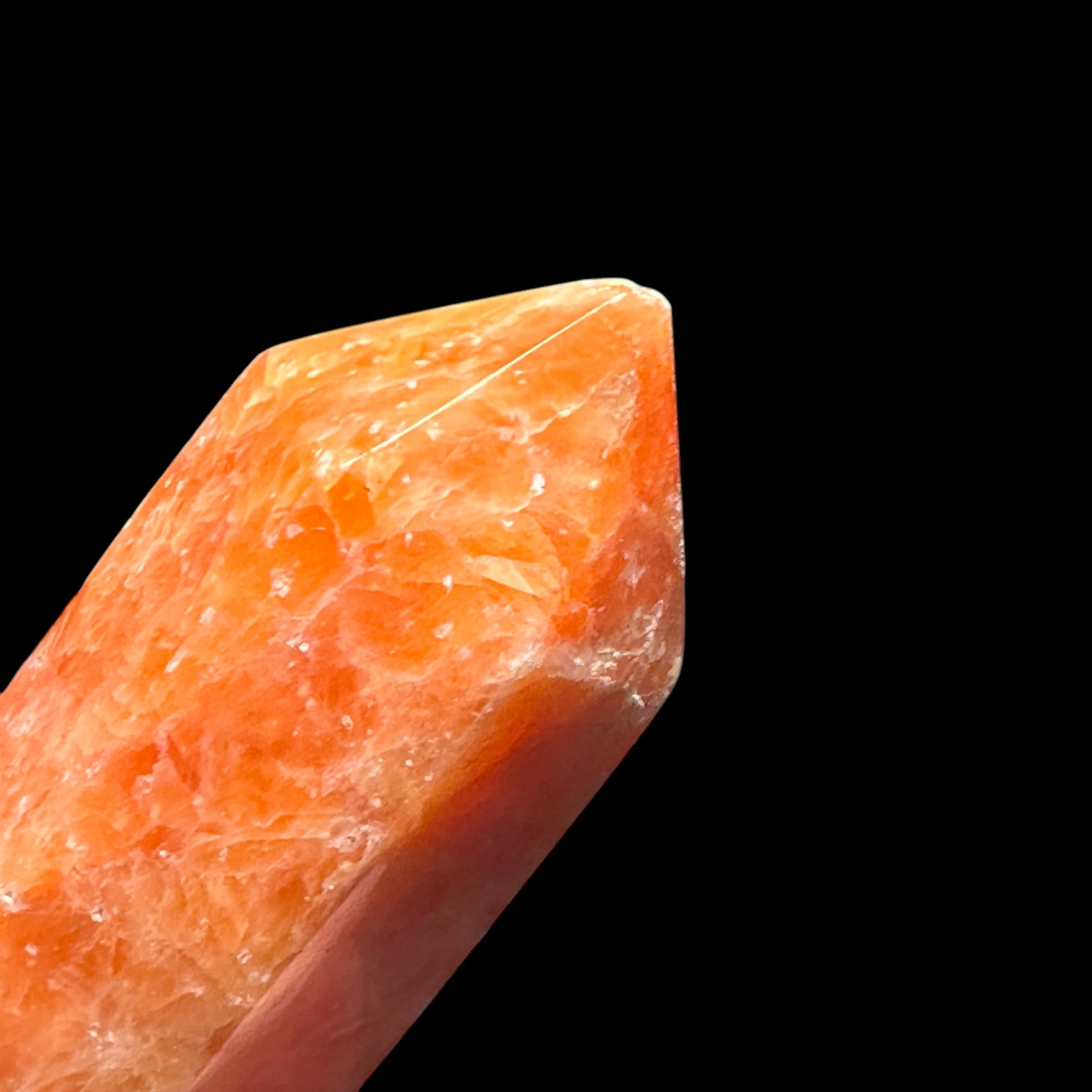 Orange Calcite Tower - Imperfect Tip - Mooncat Crystals