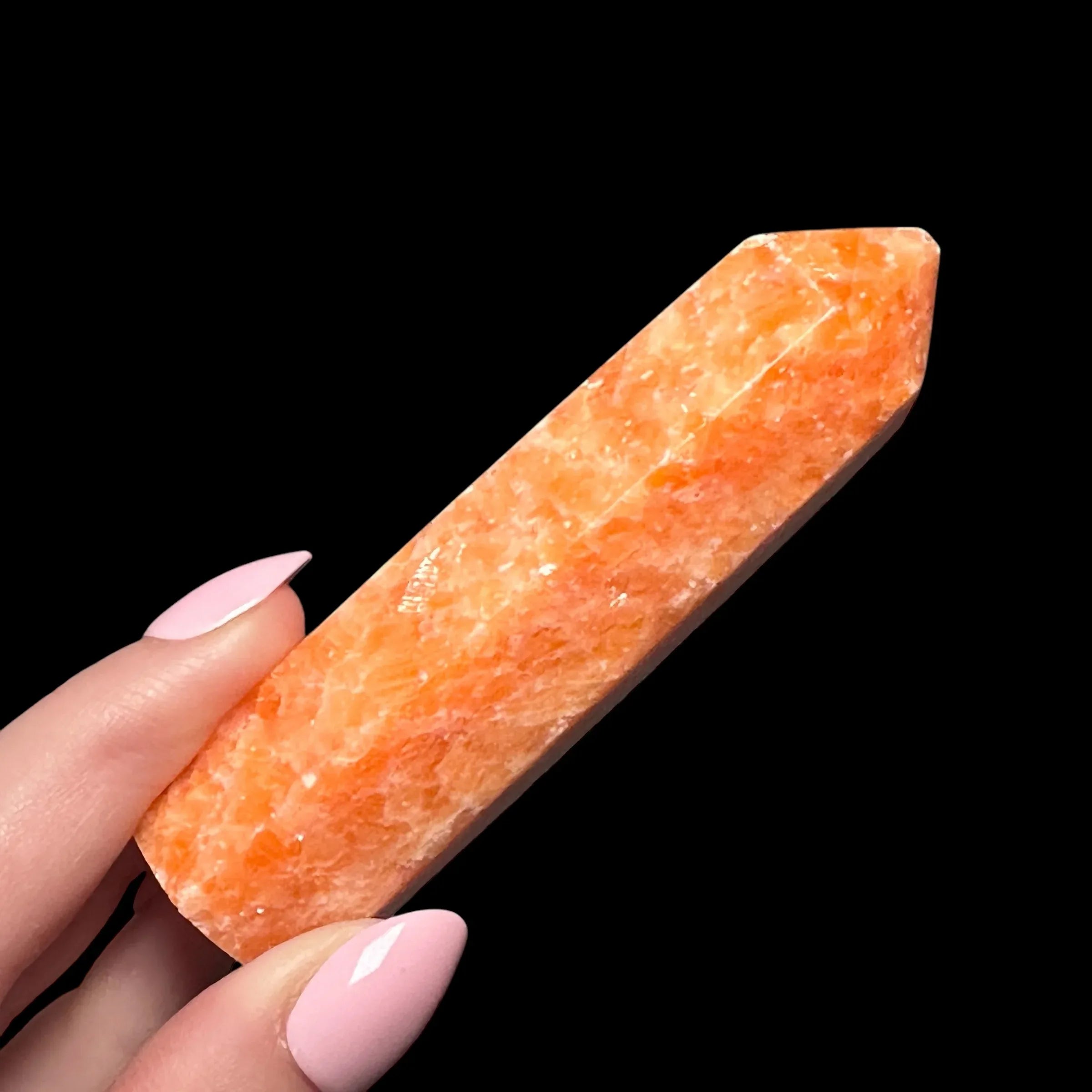 Orange Calcite Tower - Imperfect Tip - Mooncat Crystals