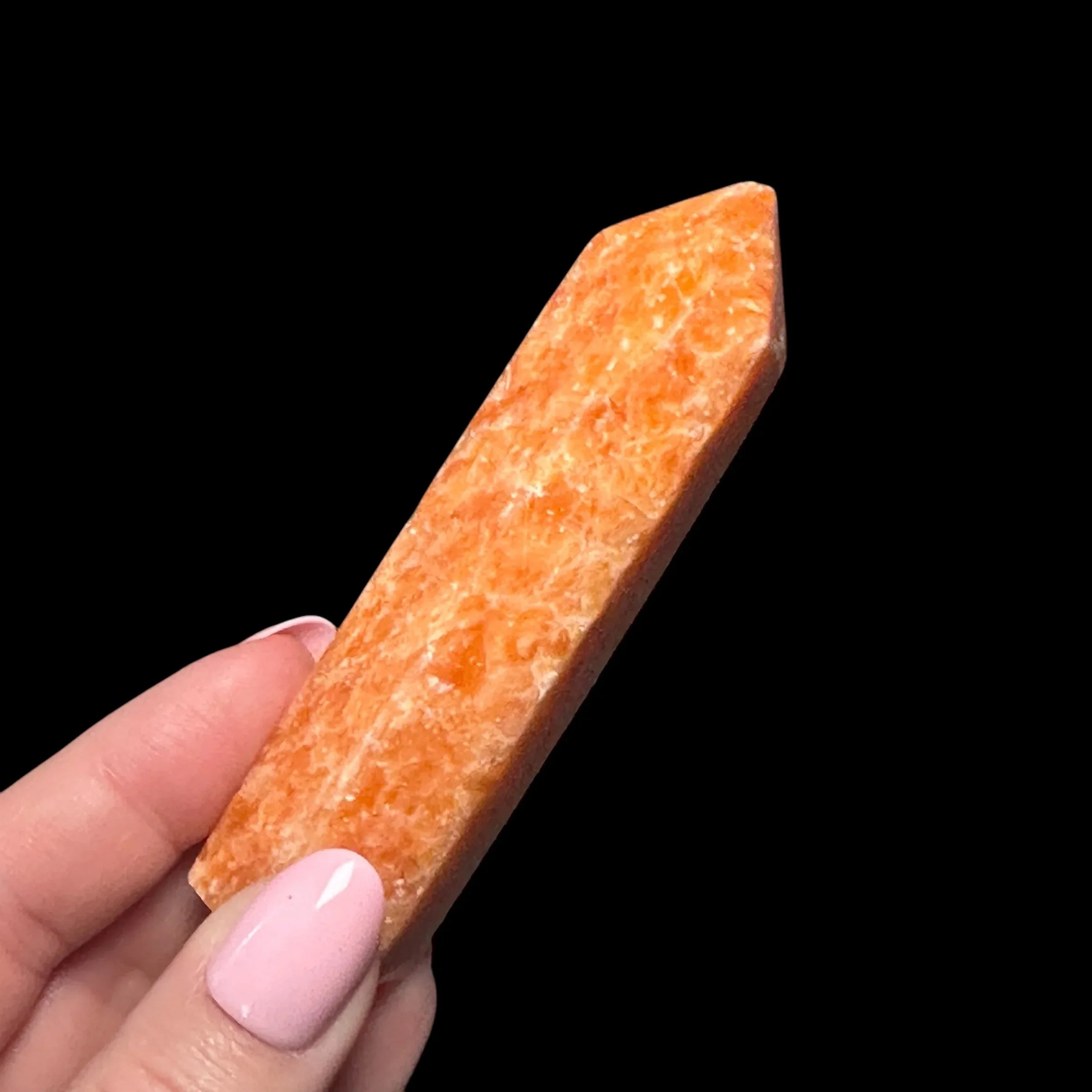 Orange Calcite Tower - Imperfect Tip - Mooncat Crystals