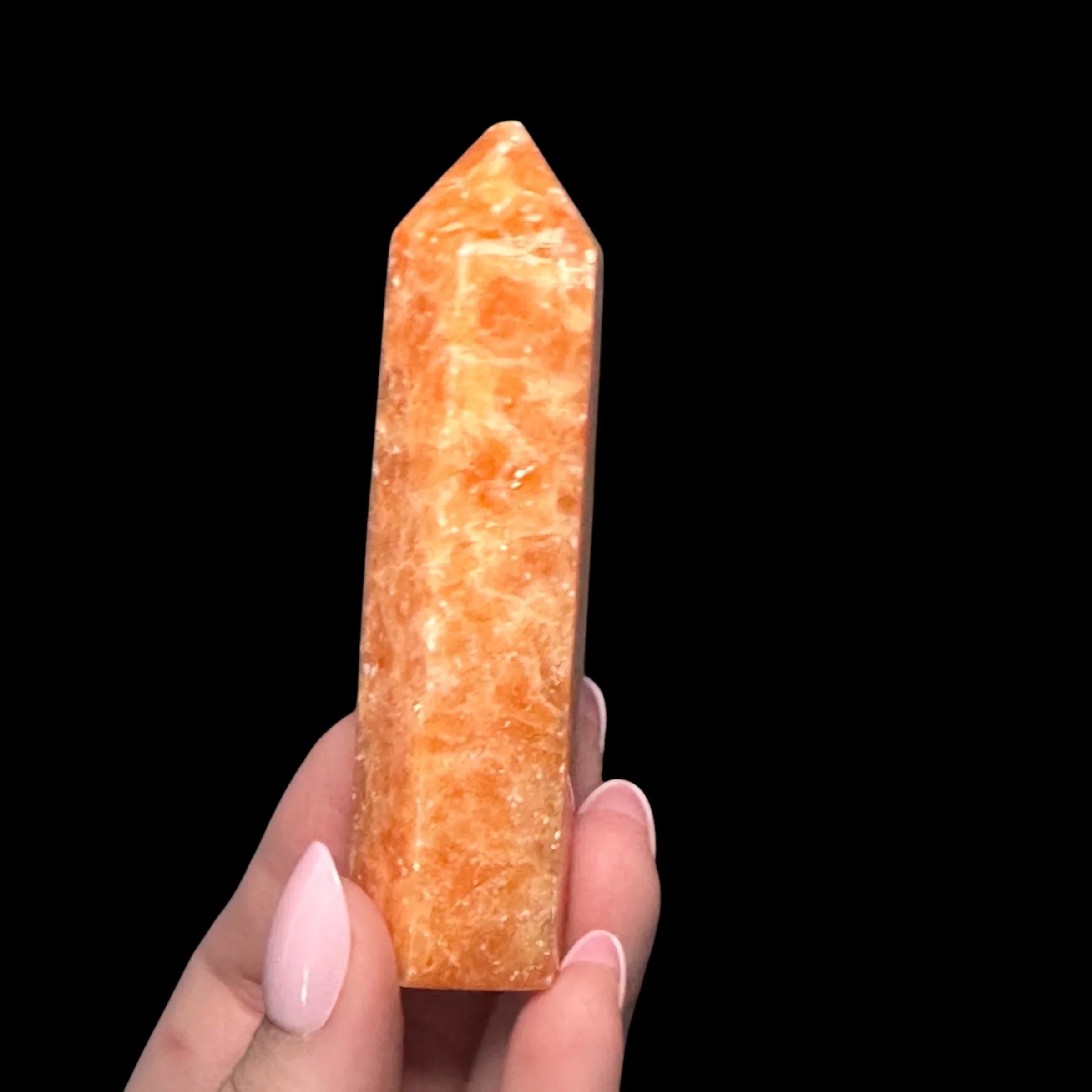 Orange Calcite Tower - Imperfect Tip - Mooncat Crystals