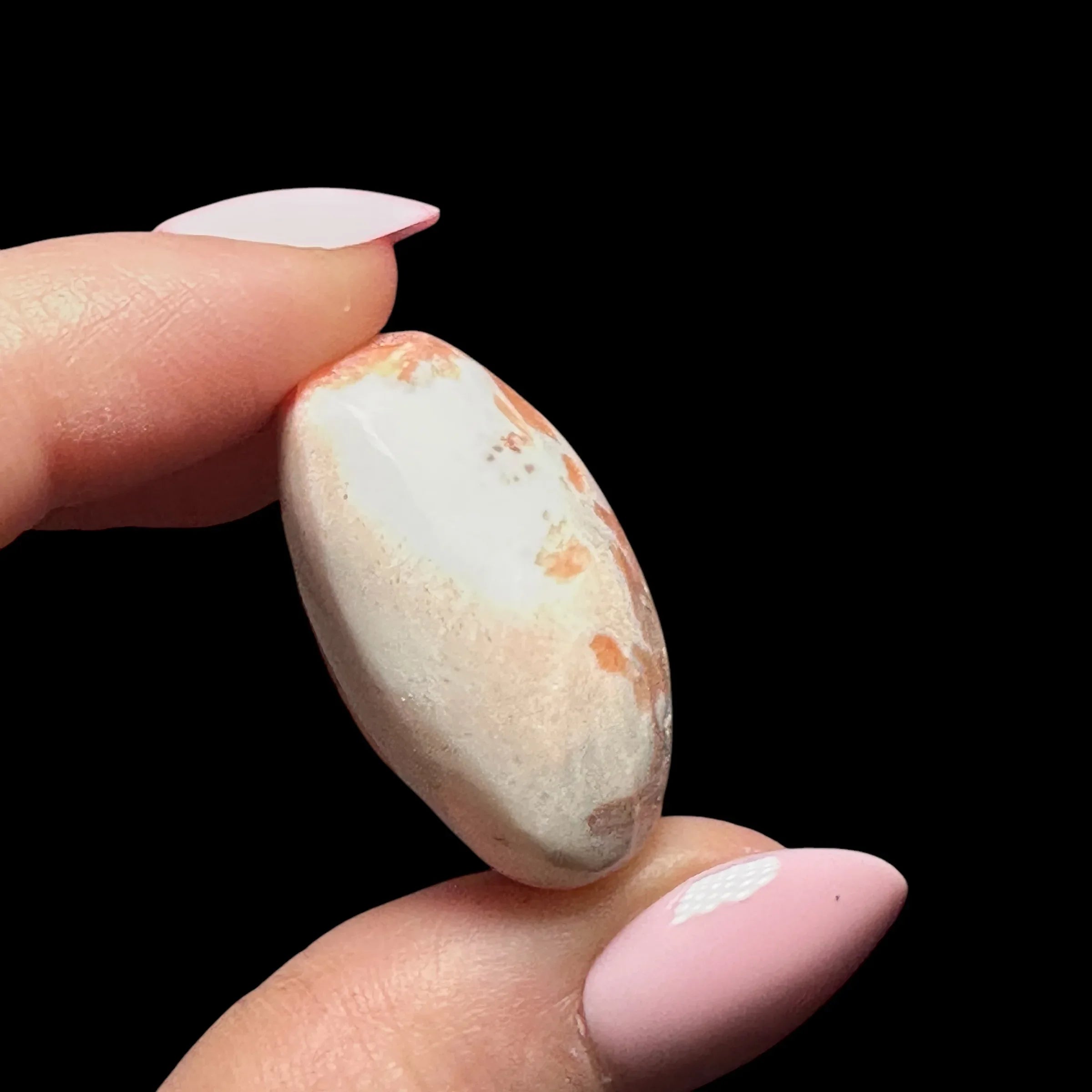 Peach Scolecite Mini Palm Stone - Mooncat Crystals