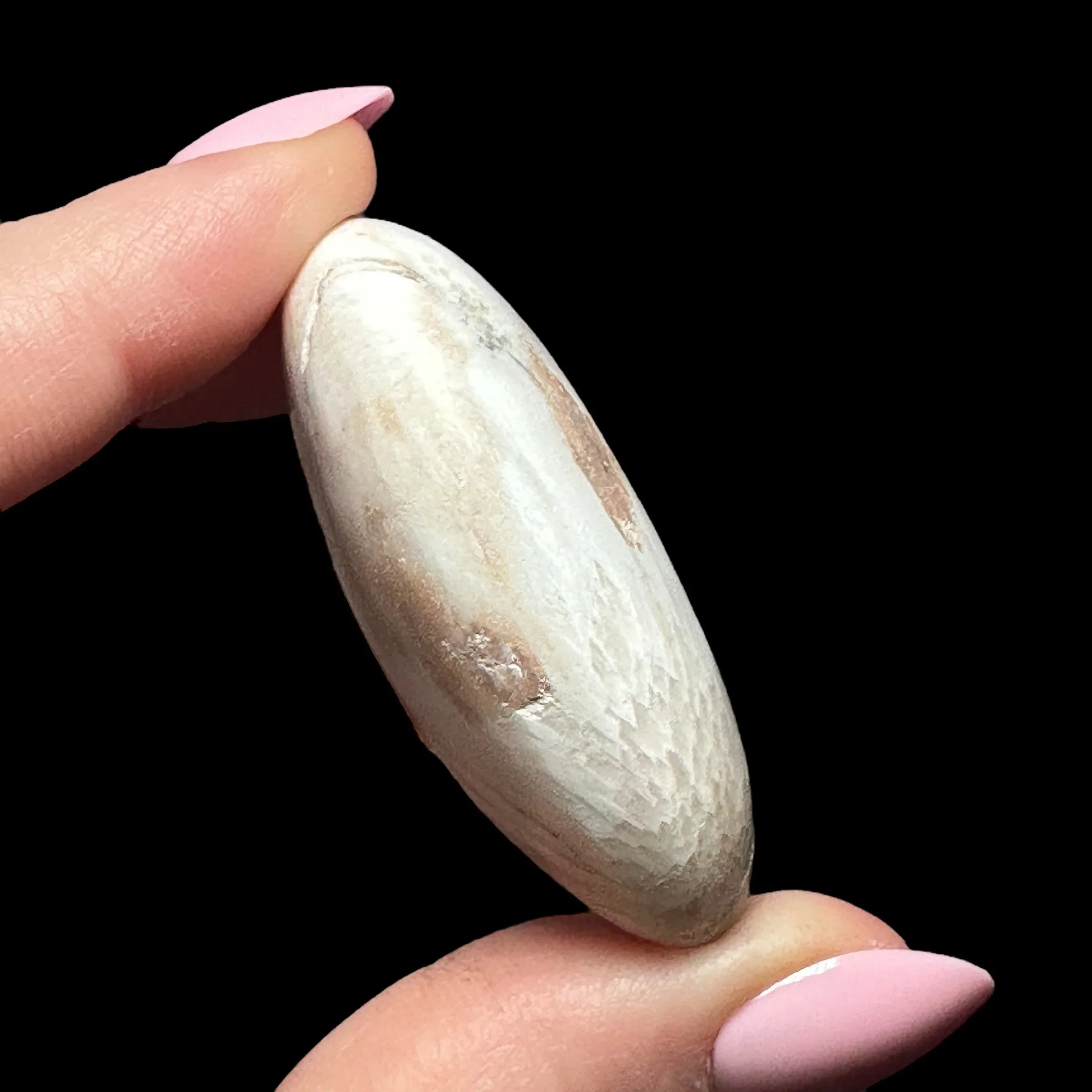 Peach Scolecite Palm Stone - Mooncat Crystals