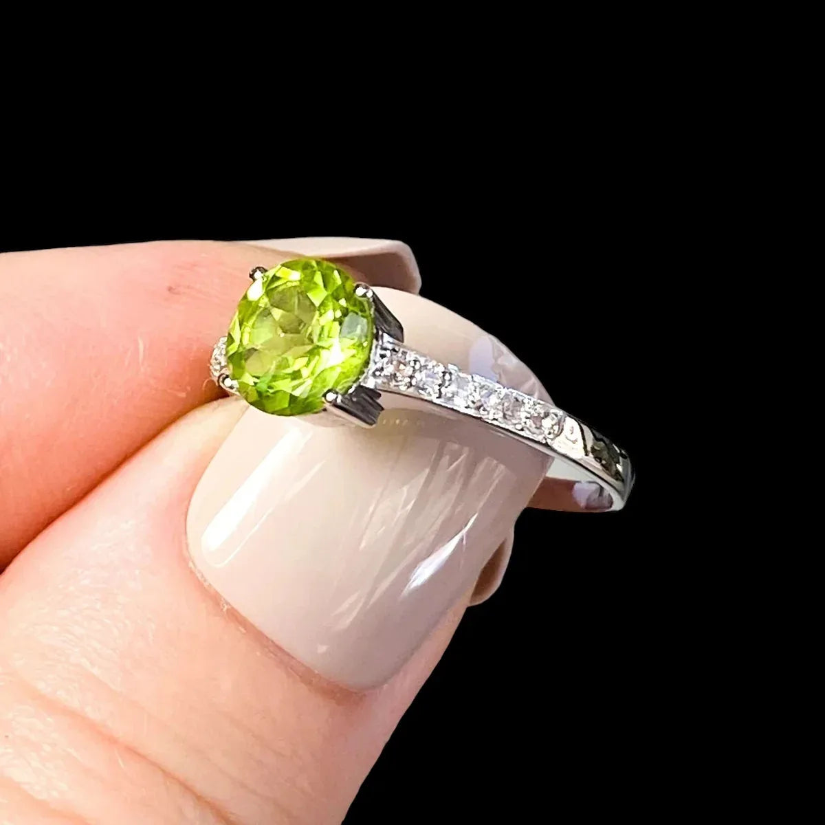 Peridot Ring | Size 7 with .925ss - Mooncat Crystals