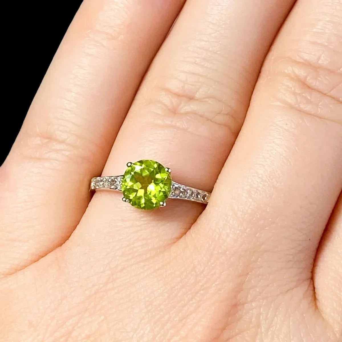 Peridot Ring | Size 7 with .925ss - Mooncat Crystals