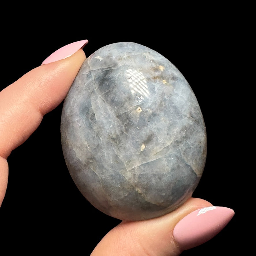 Periwinkle Blue Quartz Palm Stone - Mooncat Crystals