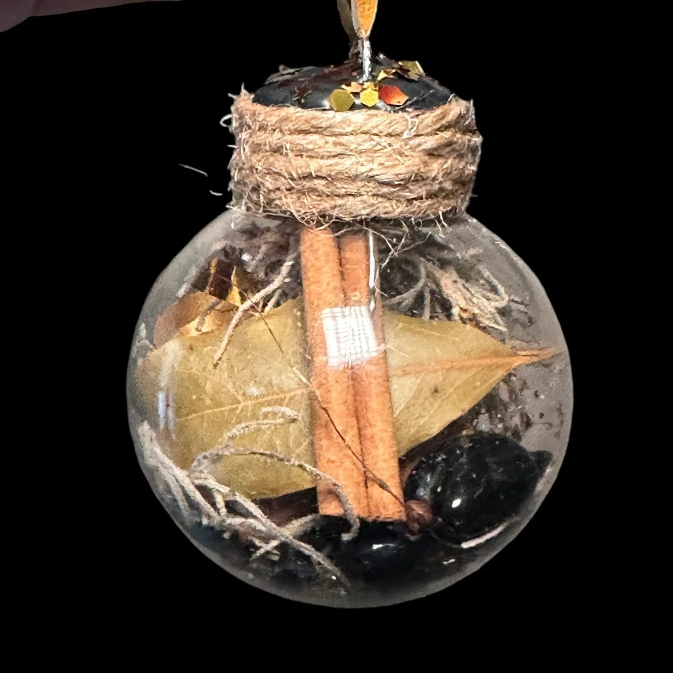 Prosperity & Protection Witch Ball for Abundance and Energy Cleansing - Mooncat Crystals