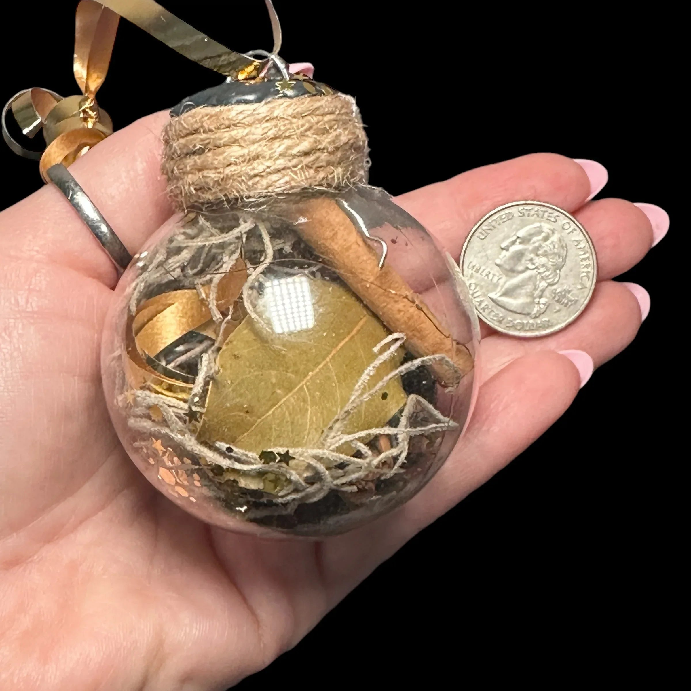 Prosperity & Protection Witch Ball for Abundance and Energy Cleansing - Mooncat Crystals