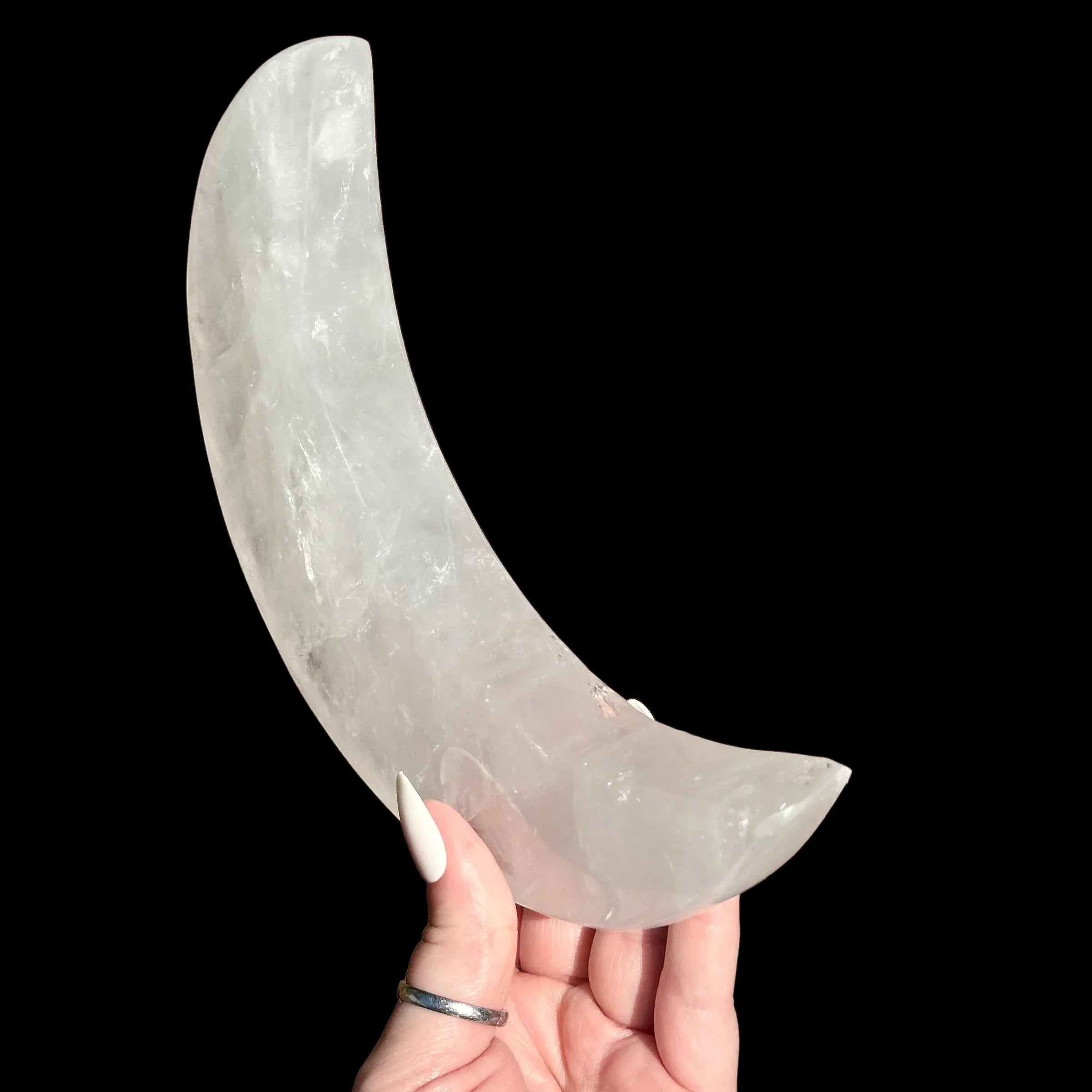 Quartz Crescent Moon - Mooncat Crystals