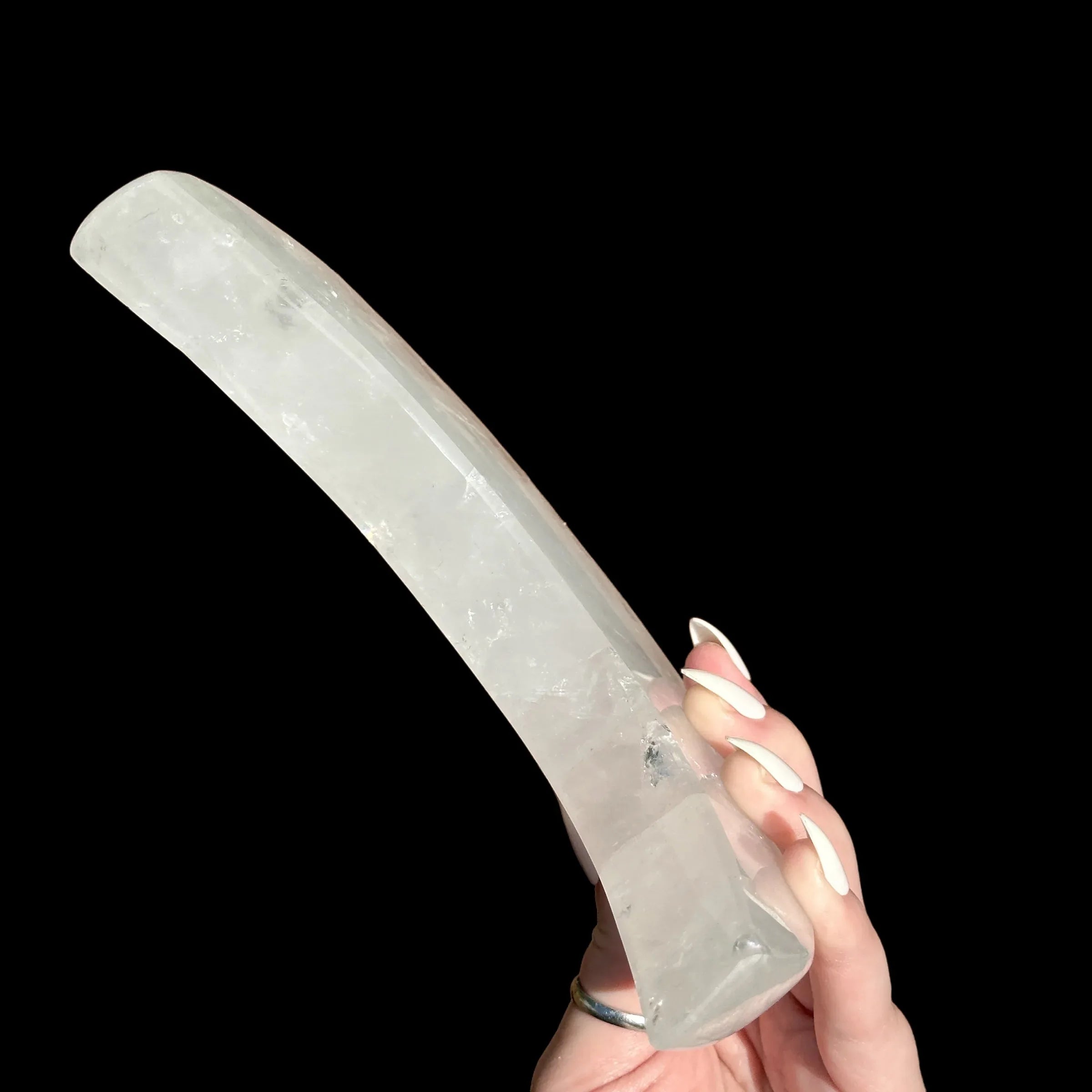 Quartz Crescent Moon - Mooncat Crystals