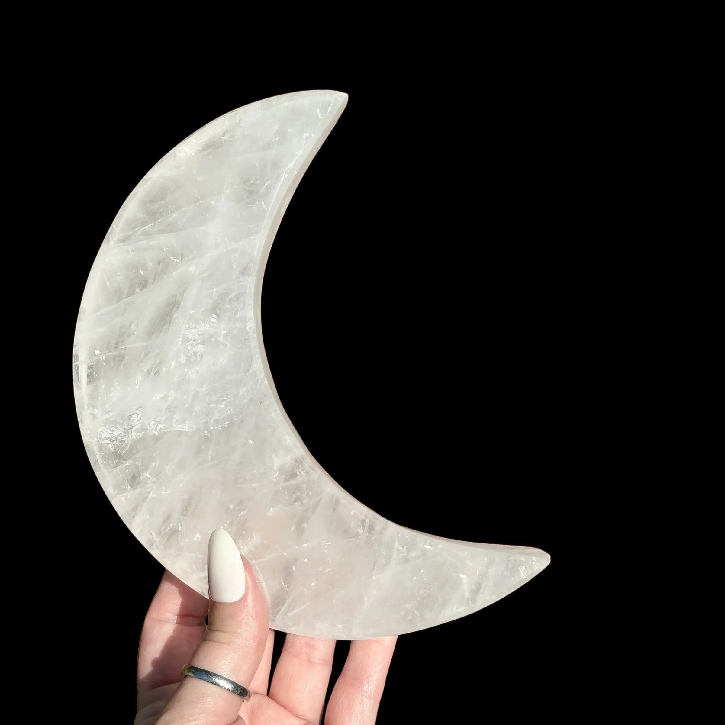 Quartz Crescent Moon - Mooncat Crystals