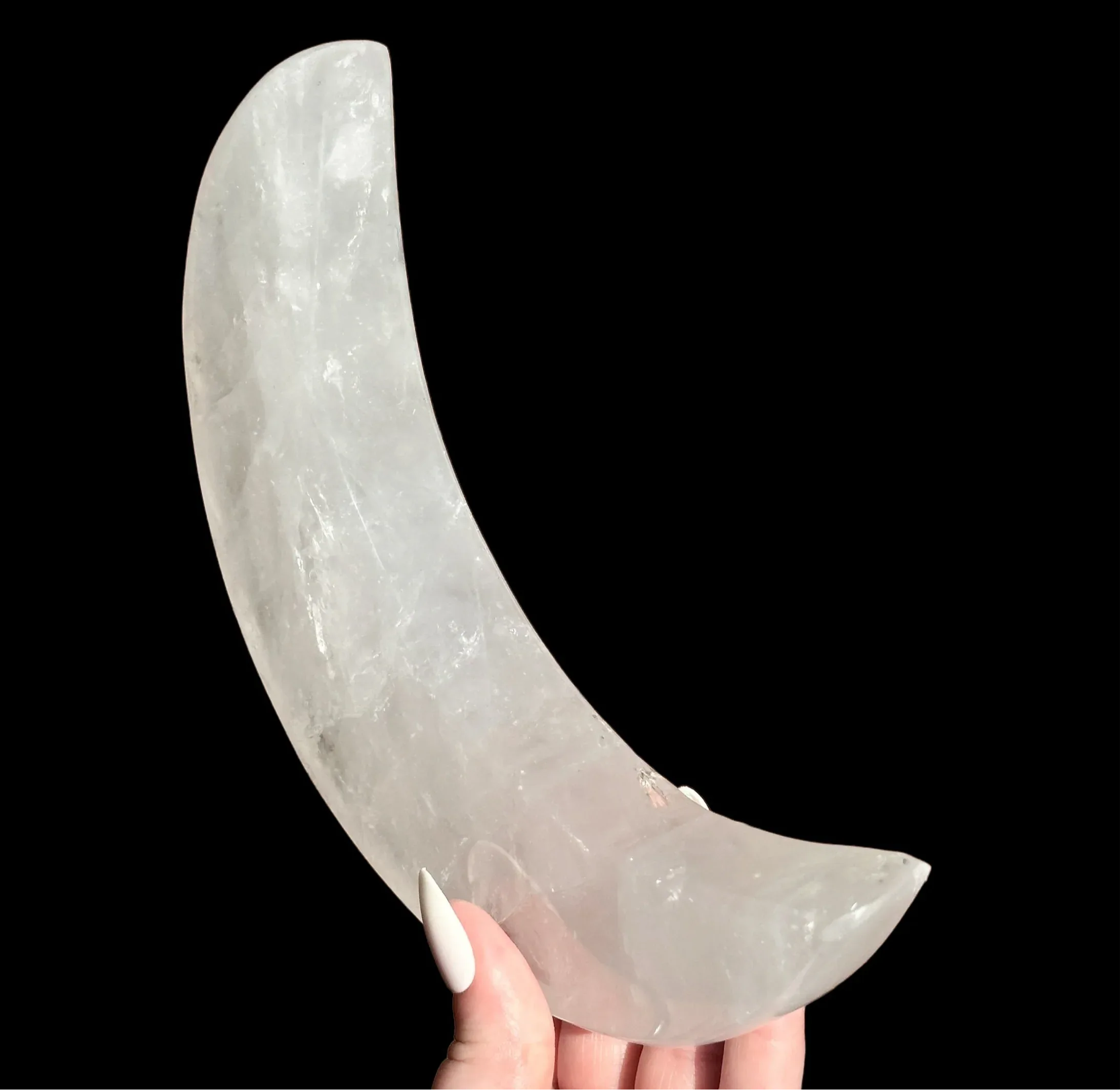 Quartz Crescent Moon - Mooncat Crystals