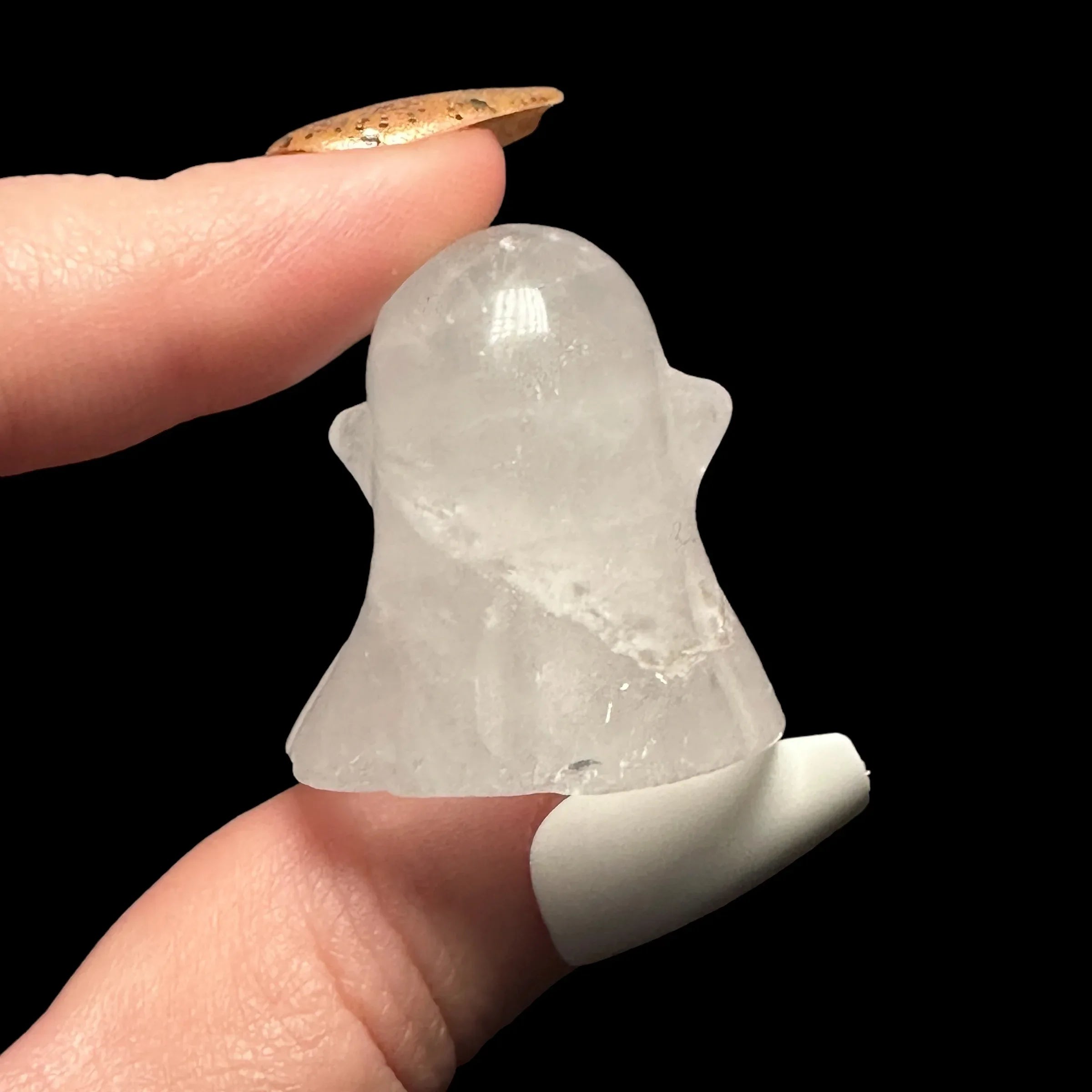 Quartz Ghost Halloween Carved Crystal - Mooncat Crystals