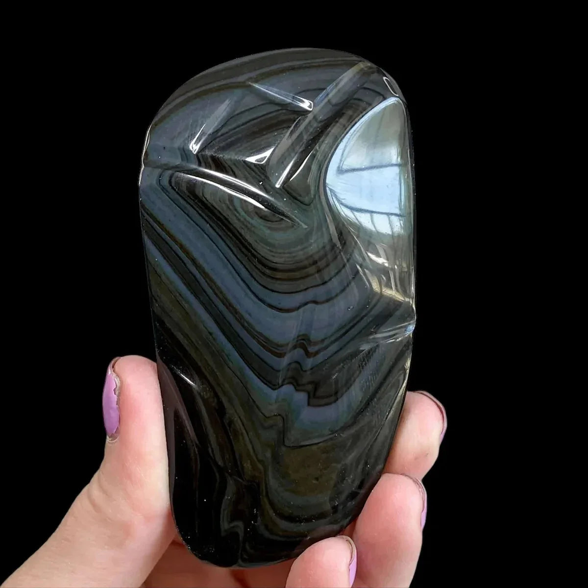 Rainbow Obsidian Carved Tulip - Mooncat Crystals