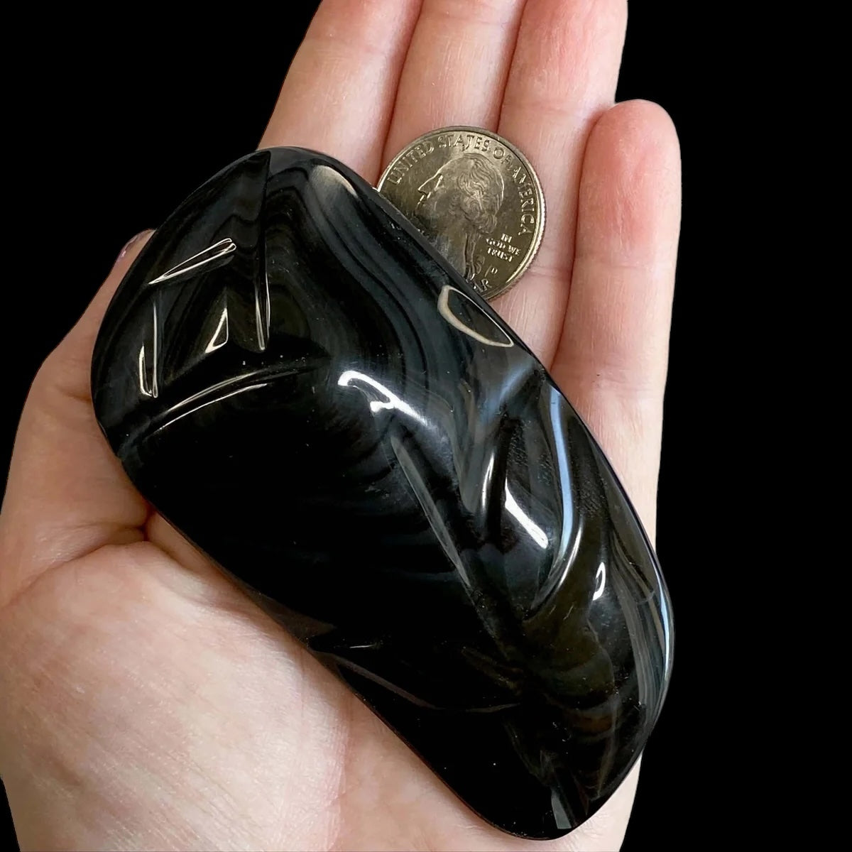 Rainbow Obsidian Carved Tulip - Mooncat Crystals
