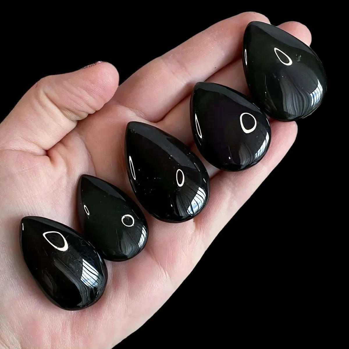Rainbow Sheen Obsidian Teardrops | Intuitive Selection - Mooncat Crystals