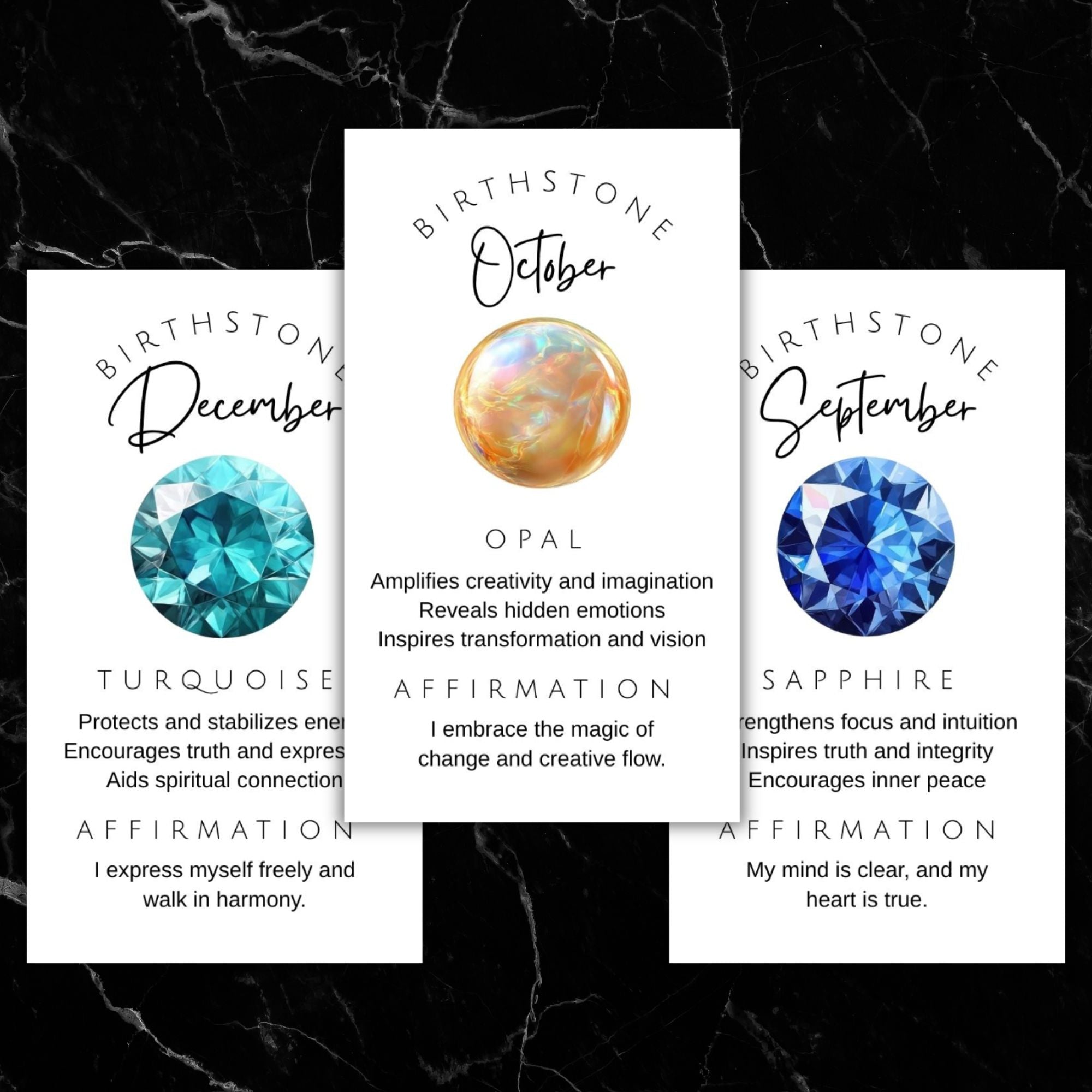 Birthstone Cards | Ready to Print