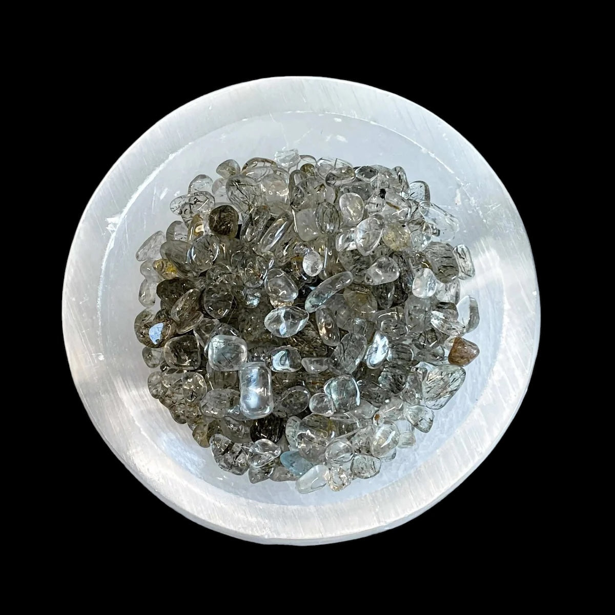 RESILIENCE + PROBLEM SOLVING:: Mini Tourmalinated Quartz Tumbles | 100g Lot - Mooncat Crystals
