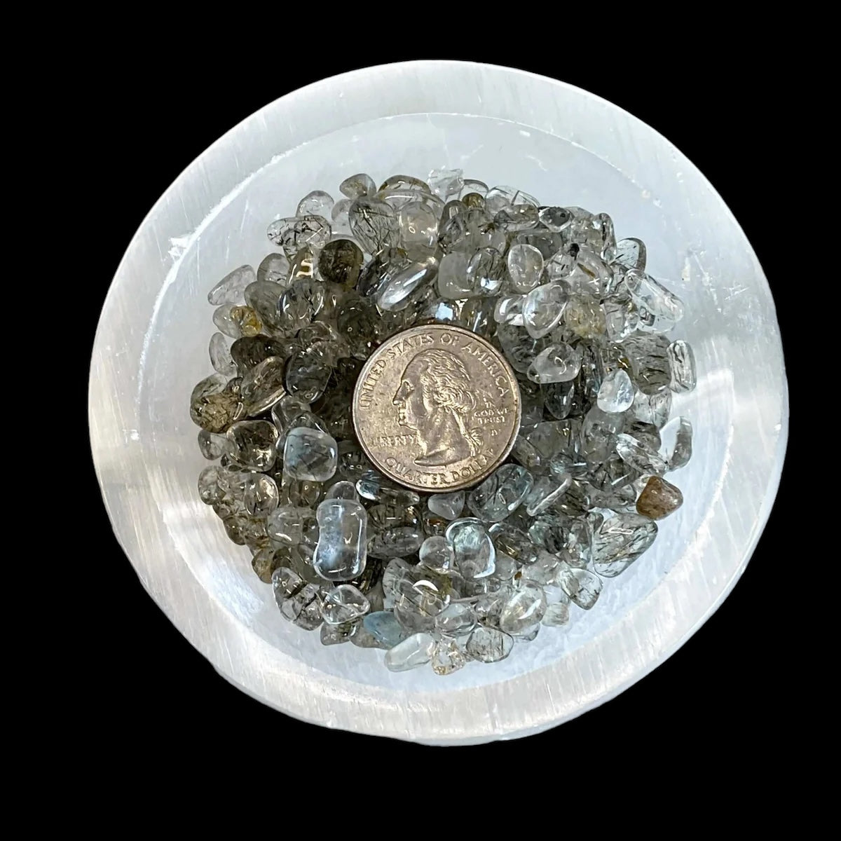 RESILIENCE + PROBLEM SOLVING:: Mini Tourmalinated Quartz Tumbles | 100g Lot - Mooncat Crystals