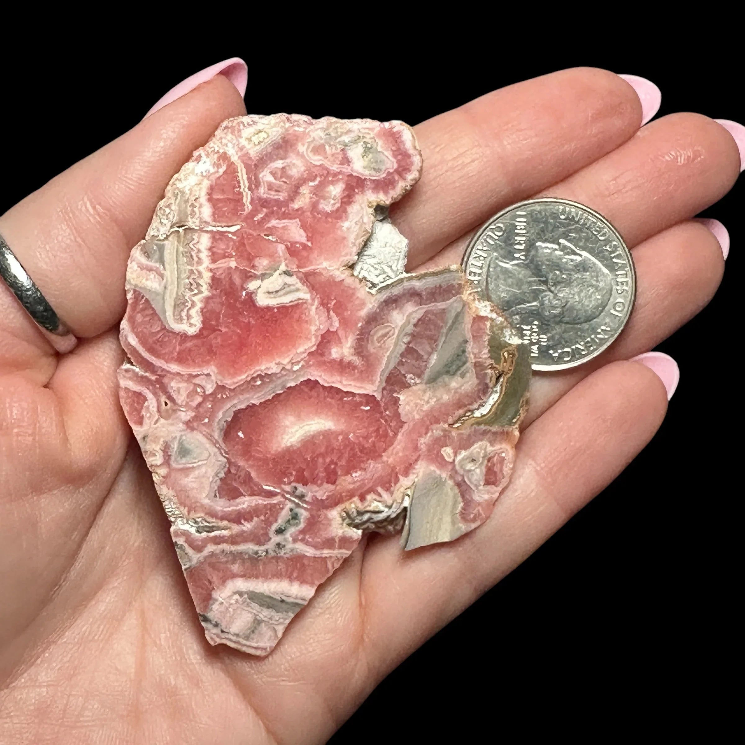 Rhodochrosite Slice - Mooncat Crystals