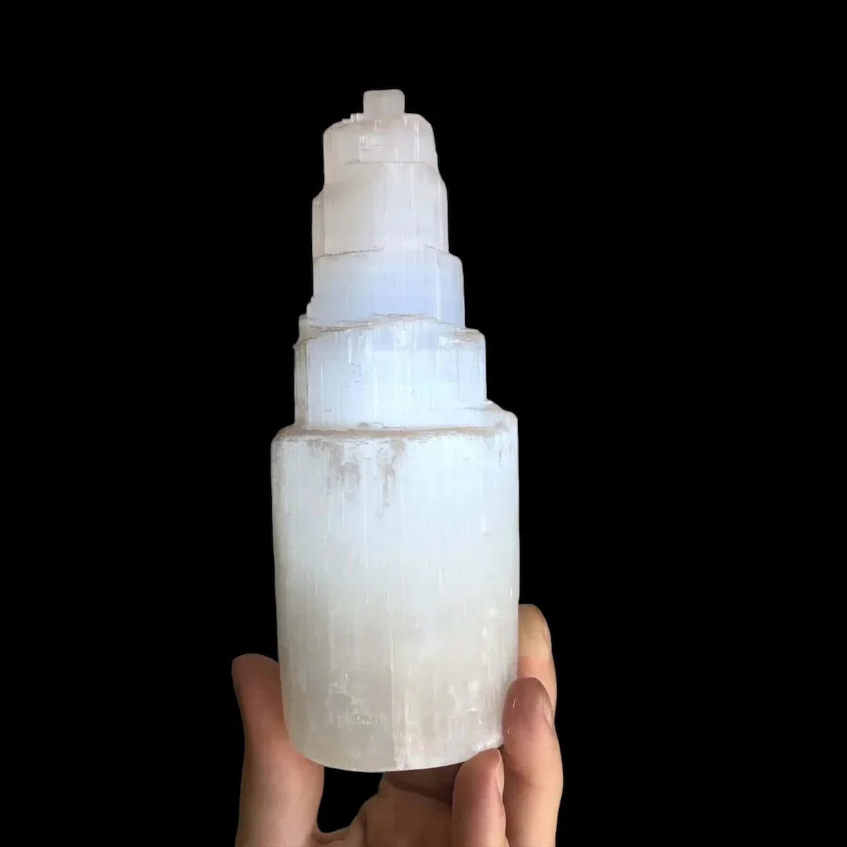 Selenite Cascading Tower - Mooncat Crystals