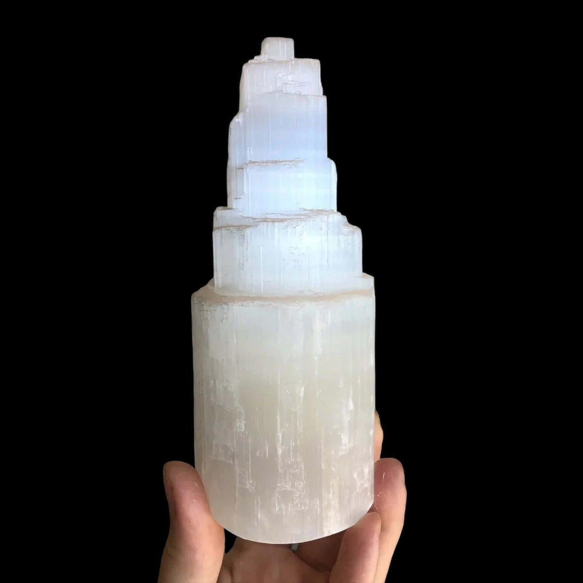 Selenite Cascading Tower - Mooncat Crystals