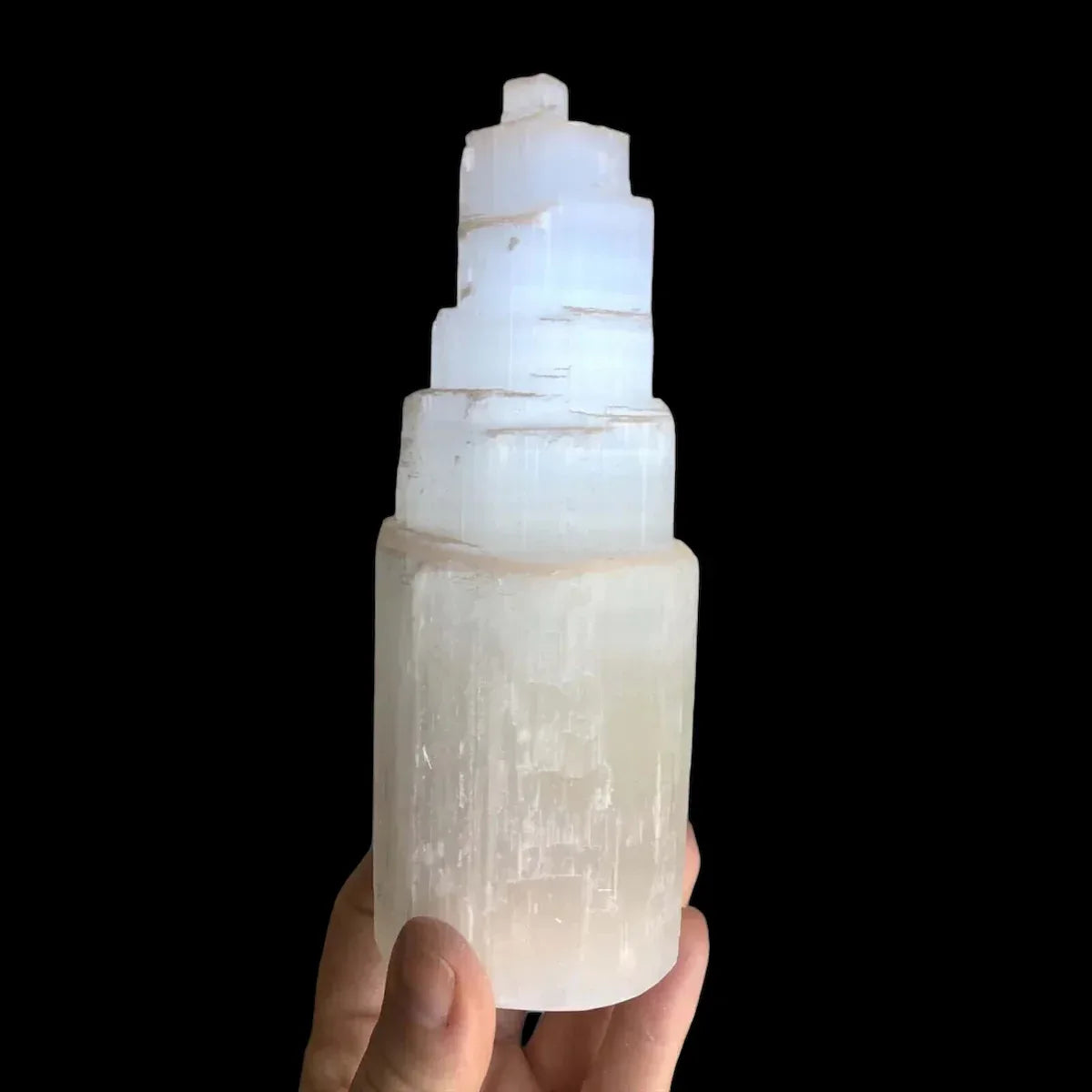 Selenite Cascading Tower - Mooncat Crystals