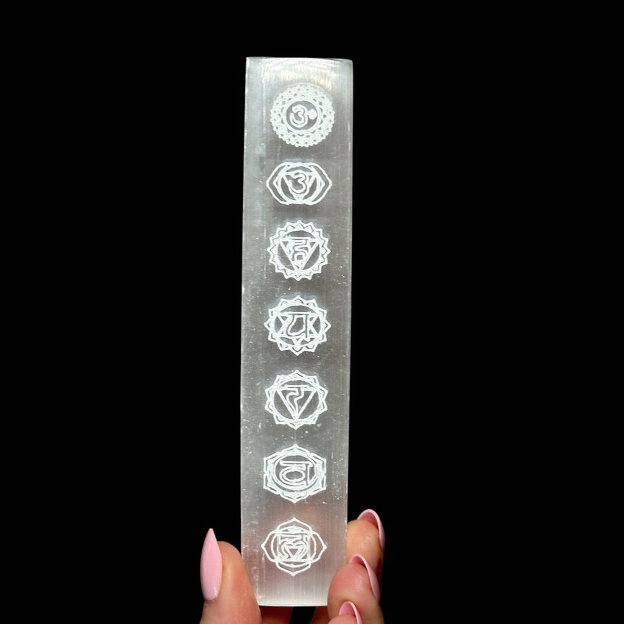 Selenite Chakra Wand - Mooncat Crystals