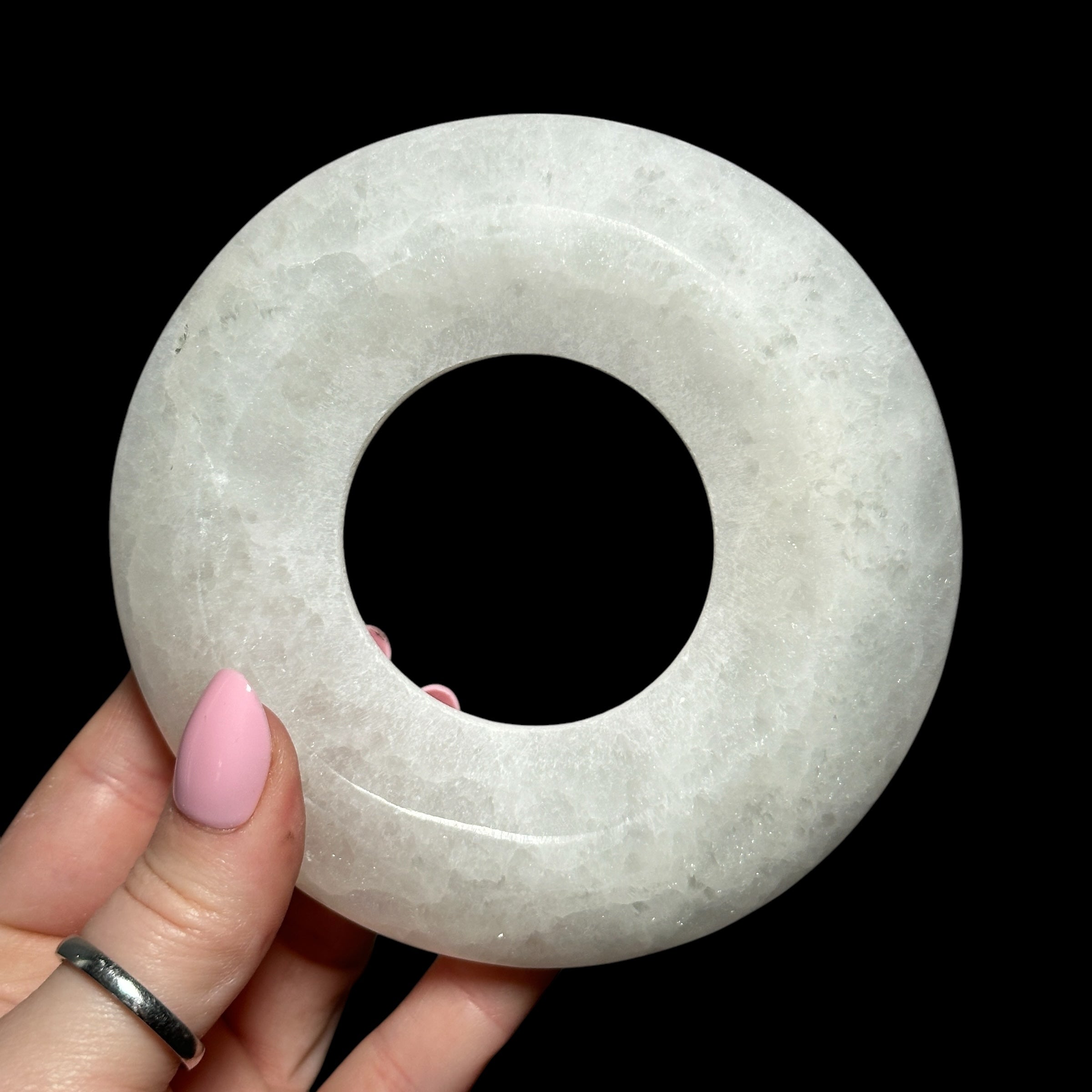 Selenite Sphere Holder - Mooncat Crystals