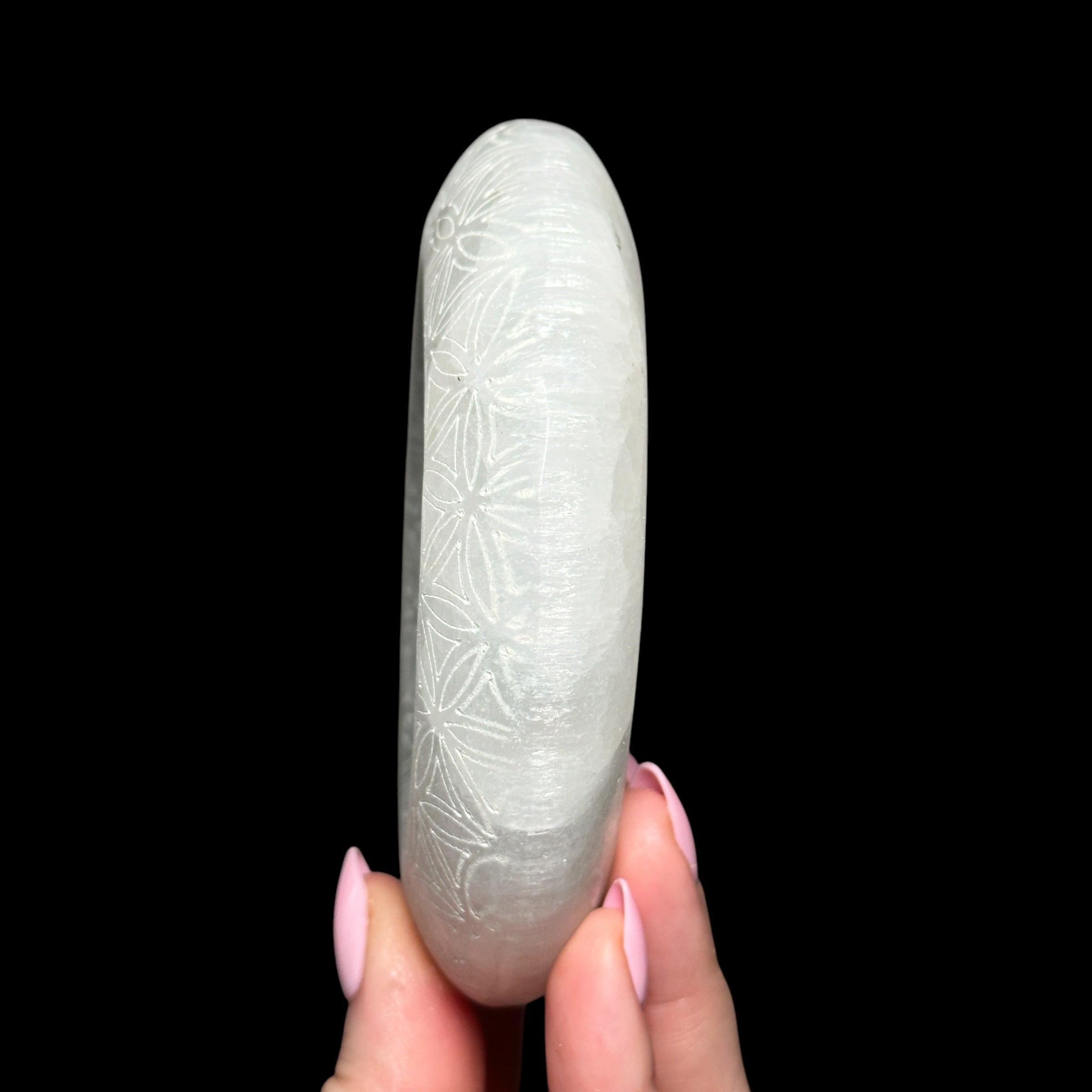 Selenite Sphere Holder - Mooncat Crystals