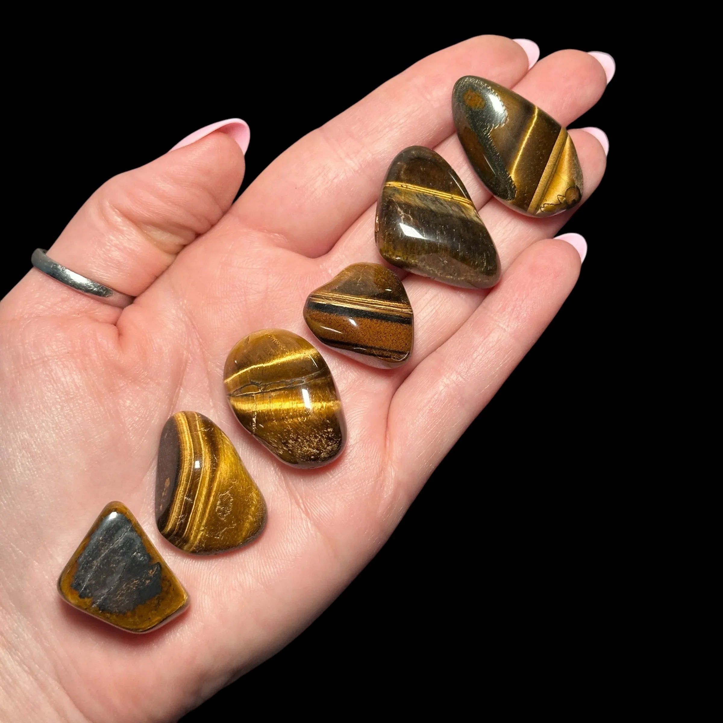 Tiger’s Eye Tumbles - Set of 2 - Mooncat Crystals