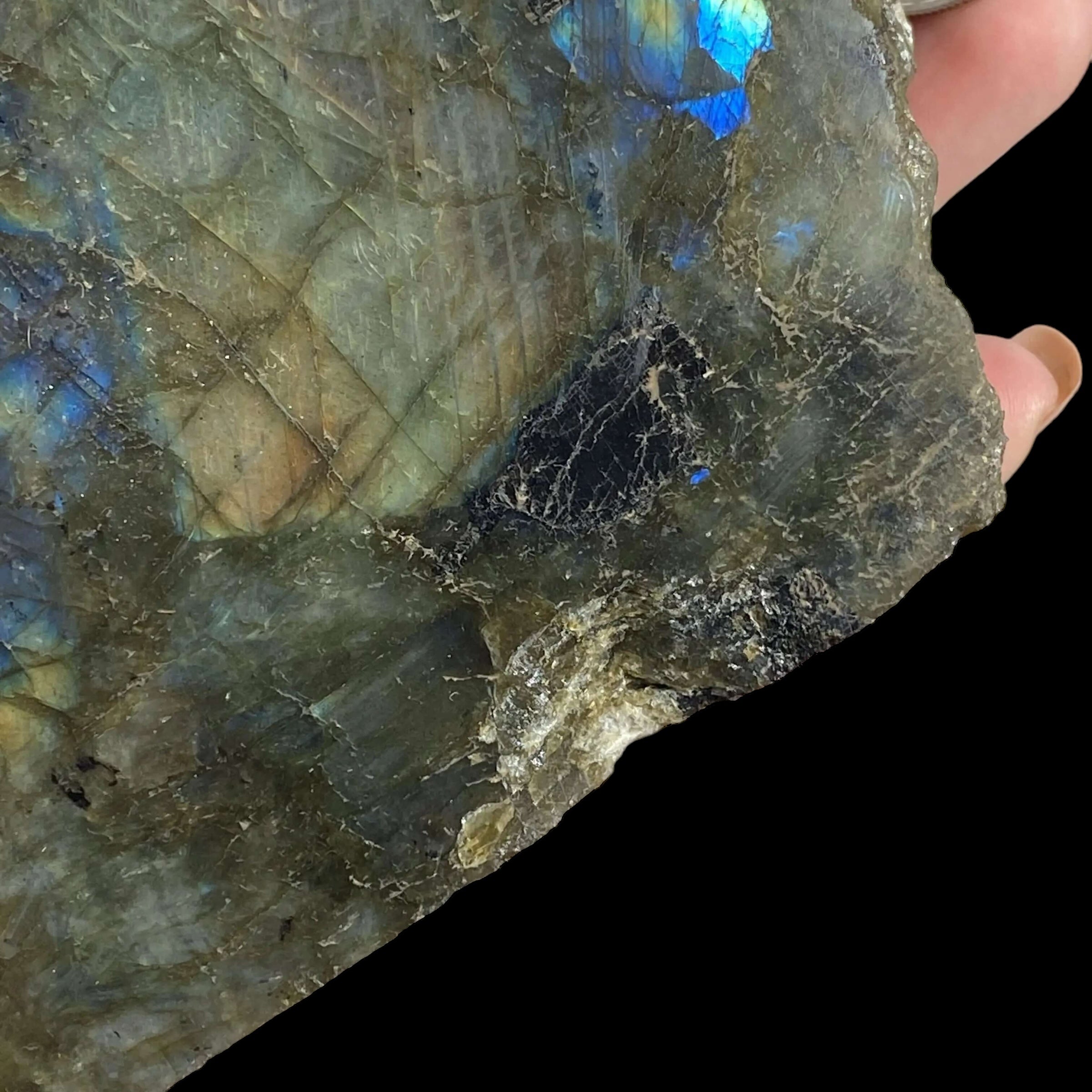 TRANSFORMATION + MAGIC-AWAKENING:: Self-Standing One-Side Polished Labradorite - Mooncat Crystals