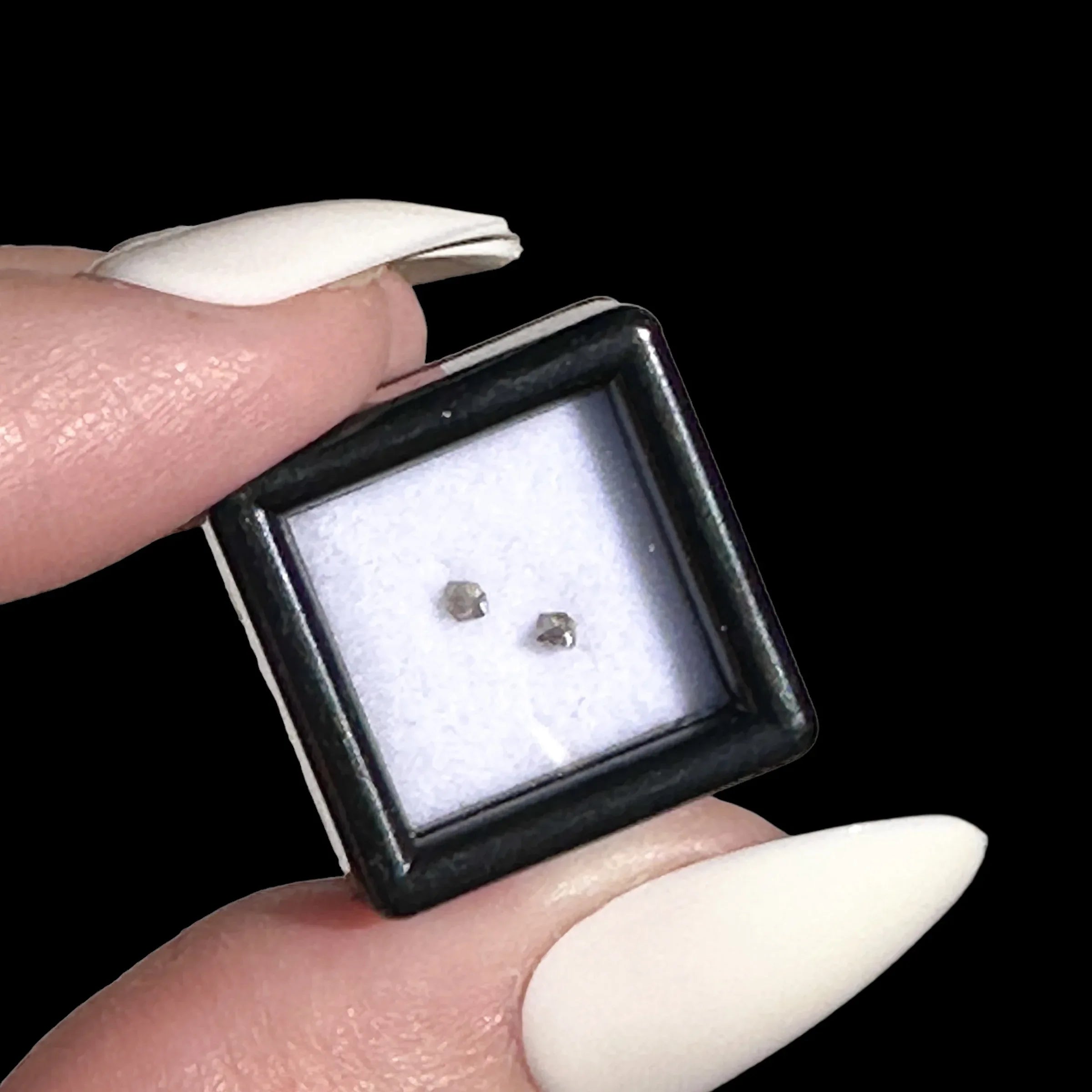 Ultra Rare Natural Purple-Pink Diamond | Set of 2 - Mooncat Crystals