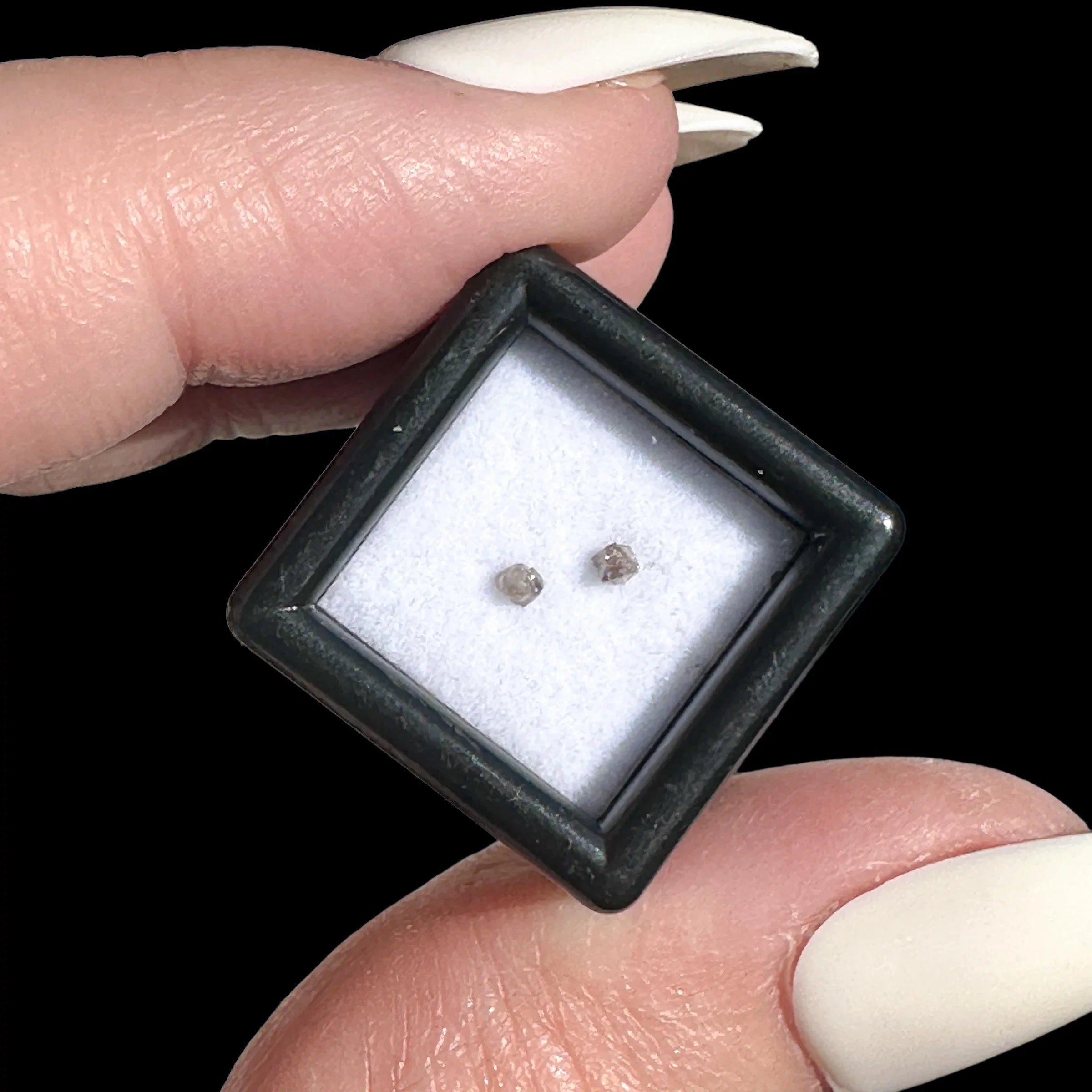 Ultra Rare Natural Purple-Pink Diamond | Set of 2 - Mooncat Crystals