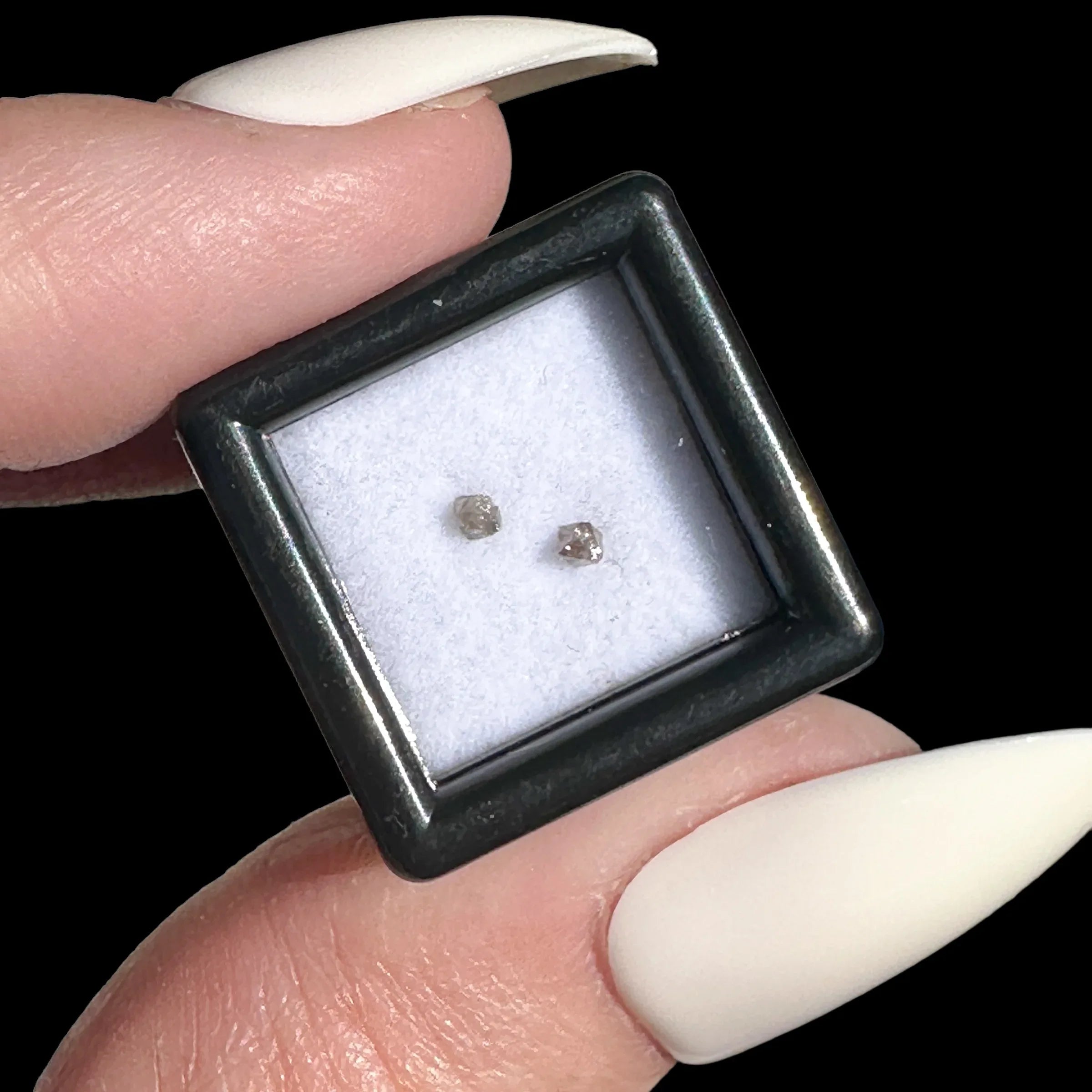 Ultra Rare Natural Purple-Pink Diamond | Set of 2 - Mooncat Crystals