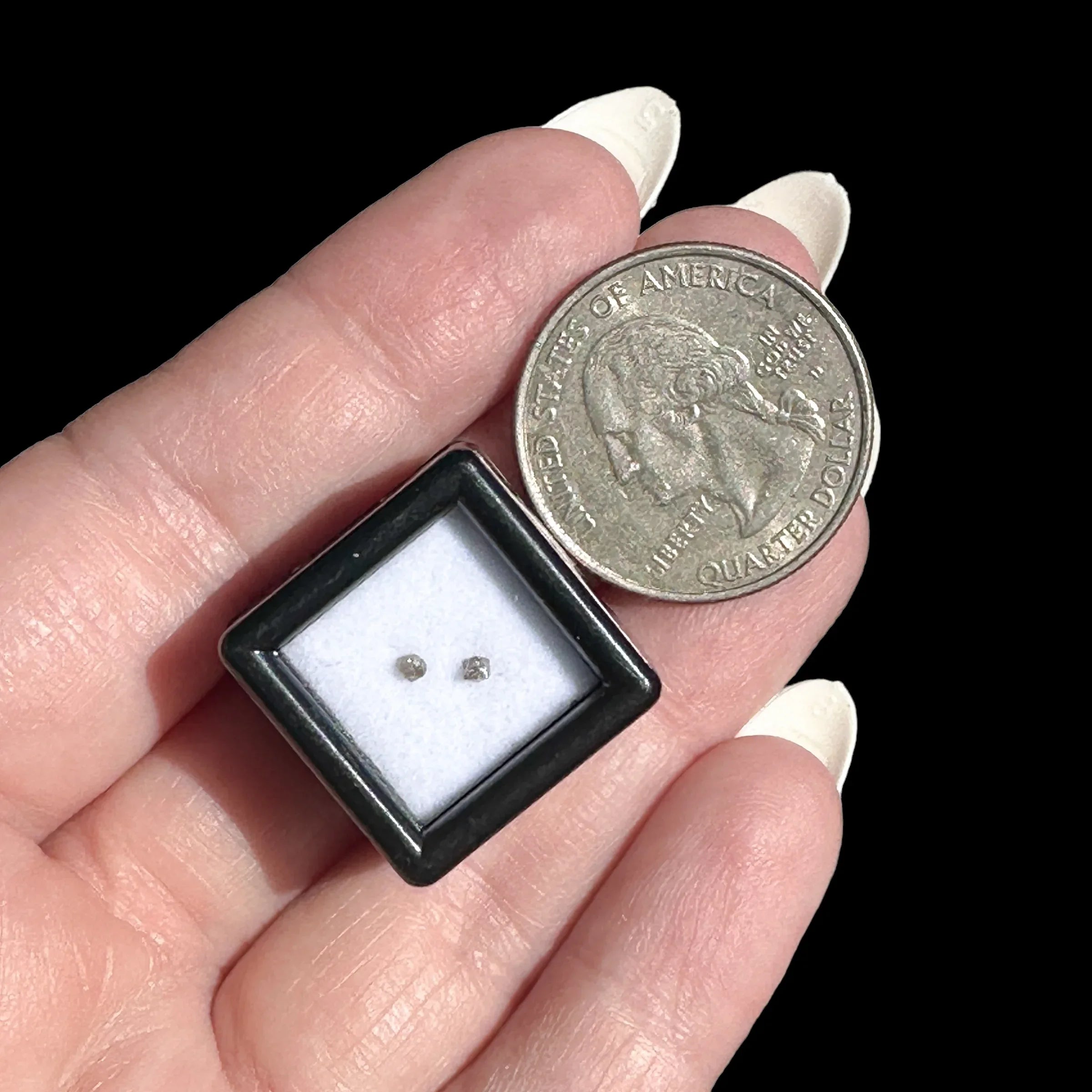 Ultra Rare Natural Purple-Pink Diamond | Set of 2 - Mooncat Crystals