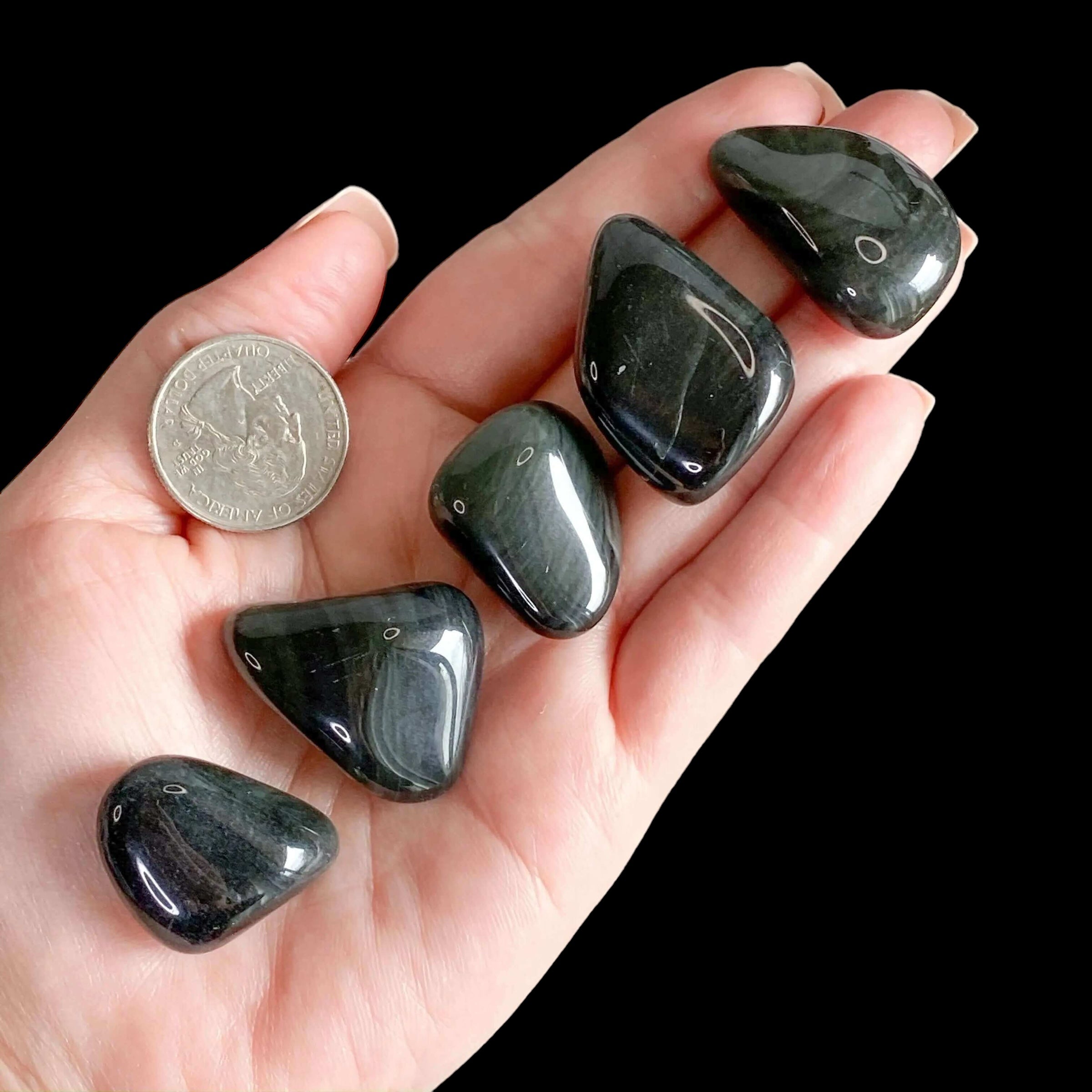 Velvet Sheen Obsidian Tumble | 1 Piece - Mooncat Crystals